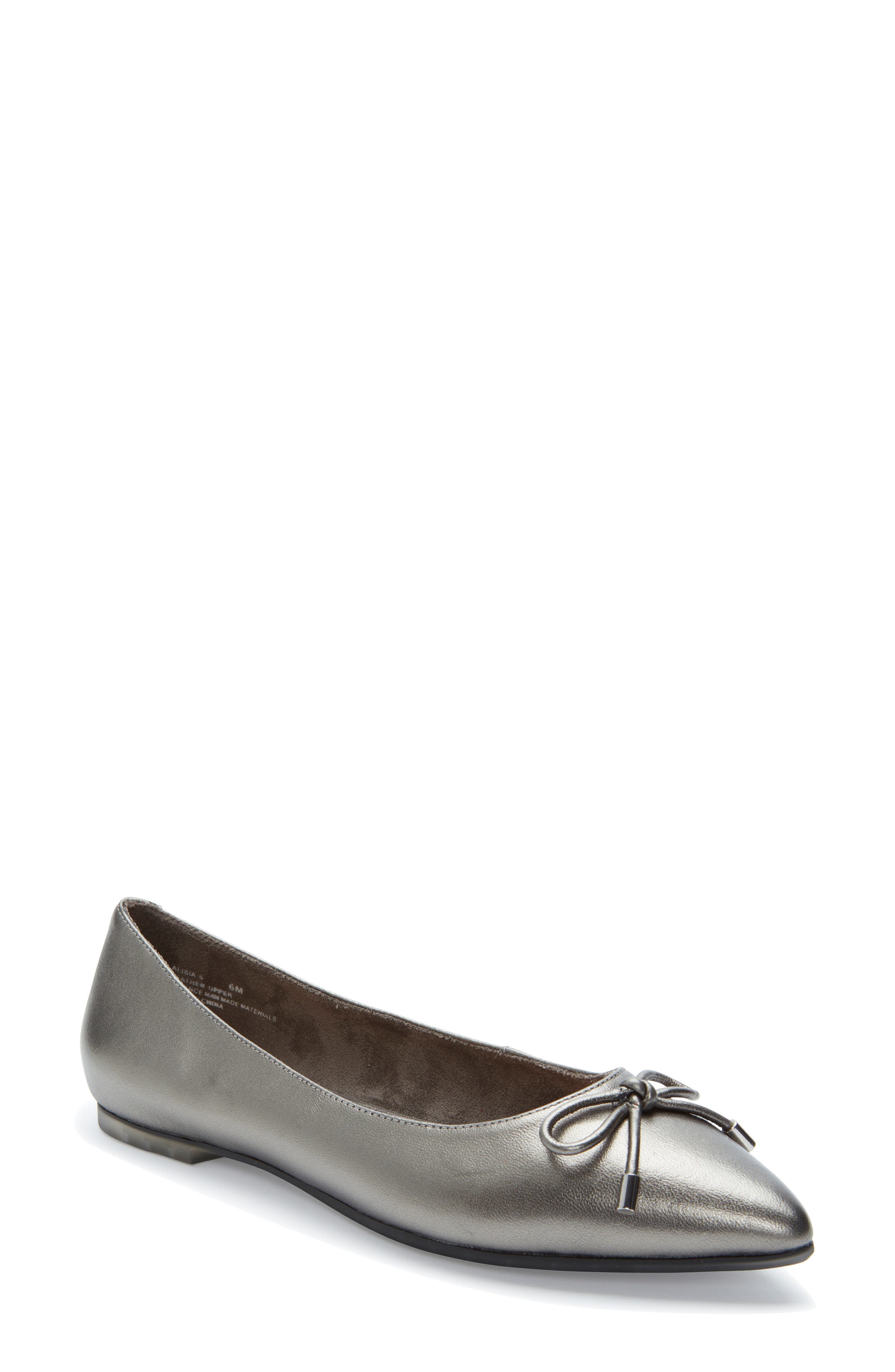 Me Too Alisia Pointy Toe Flat, Metallic