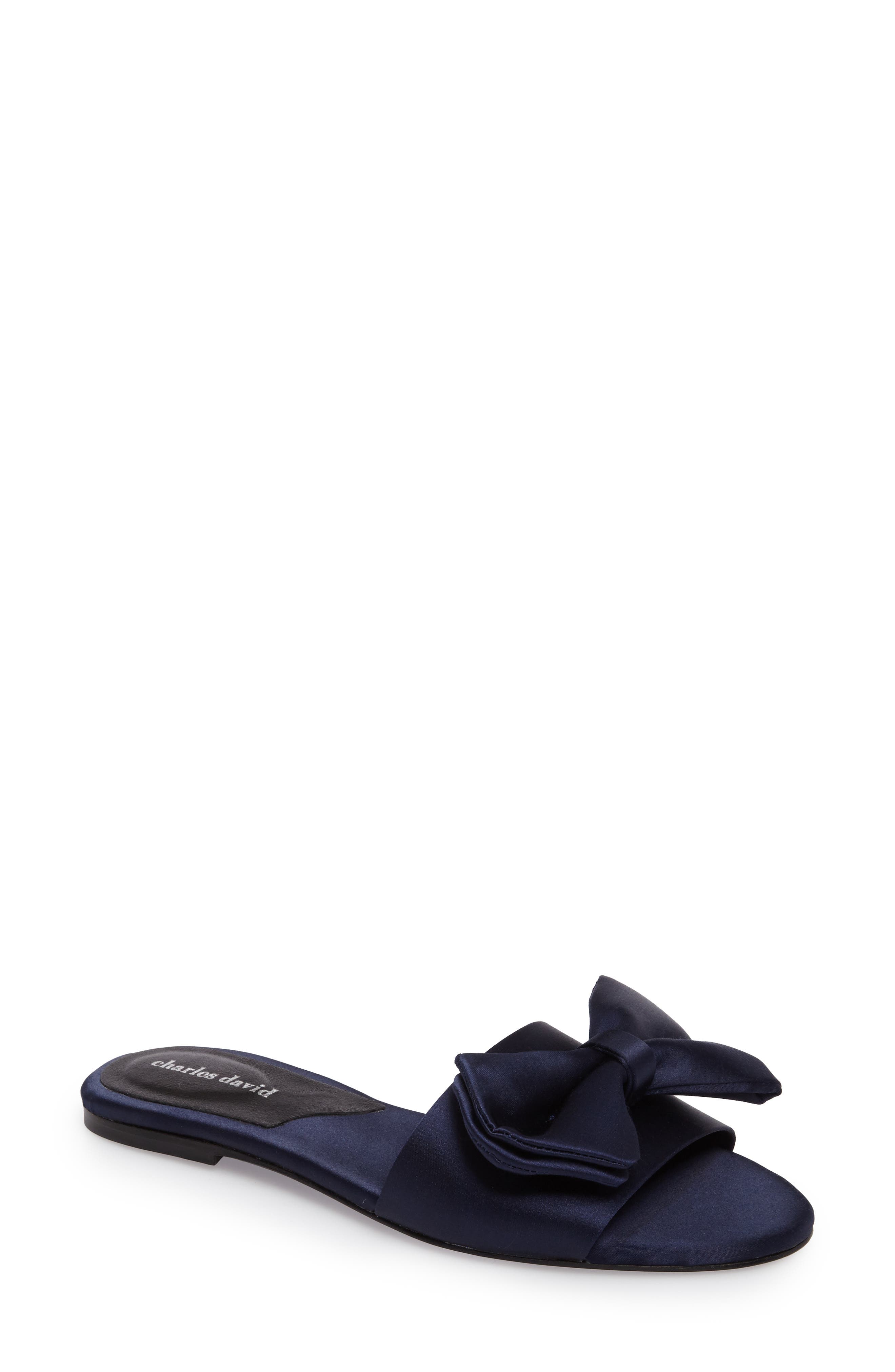 Charles David Bow Slide Sandal- Blue