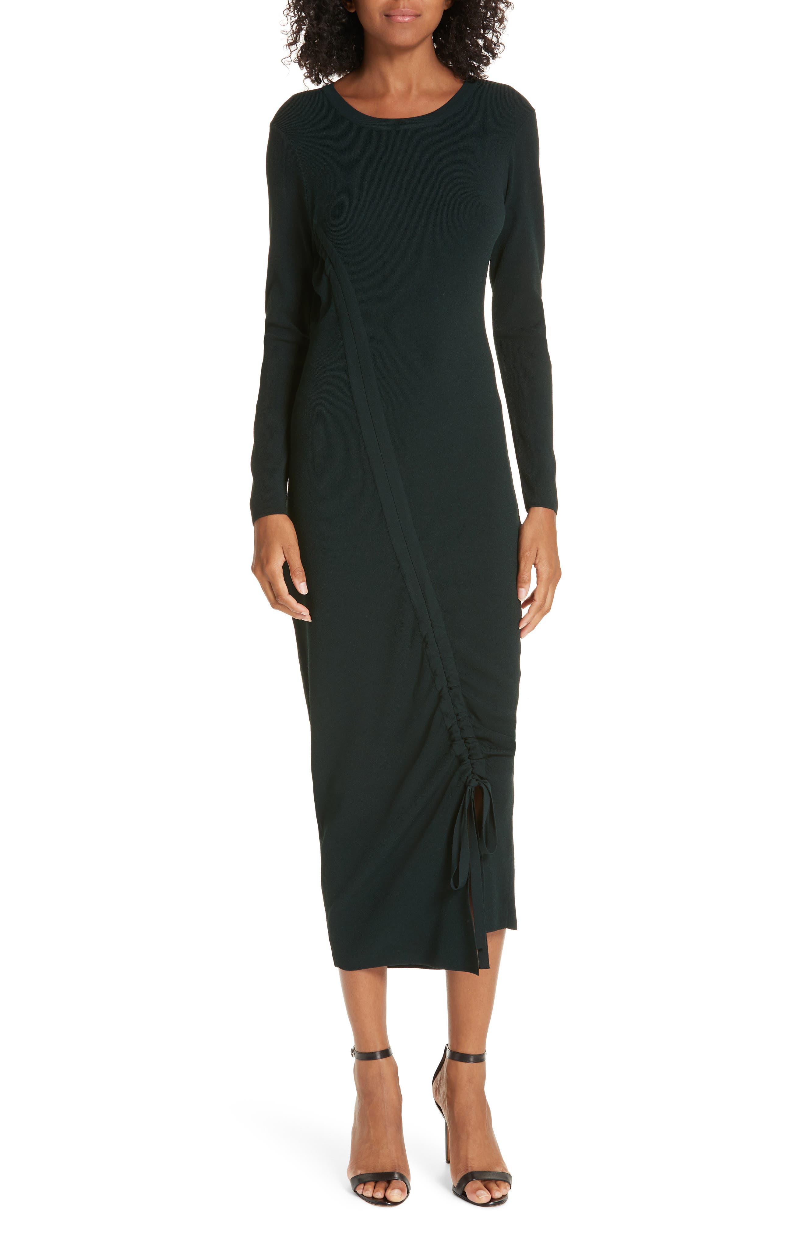 Milly Diagonal Ruched Tunnel Dress, Size Petite - Green