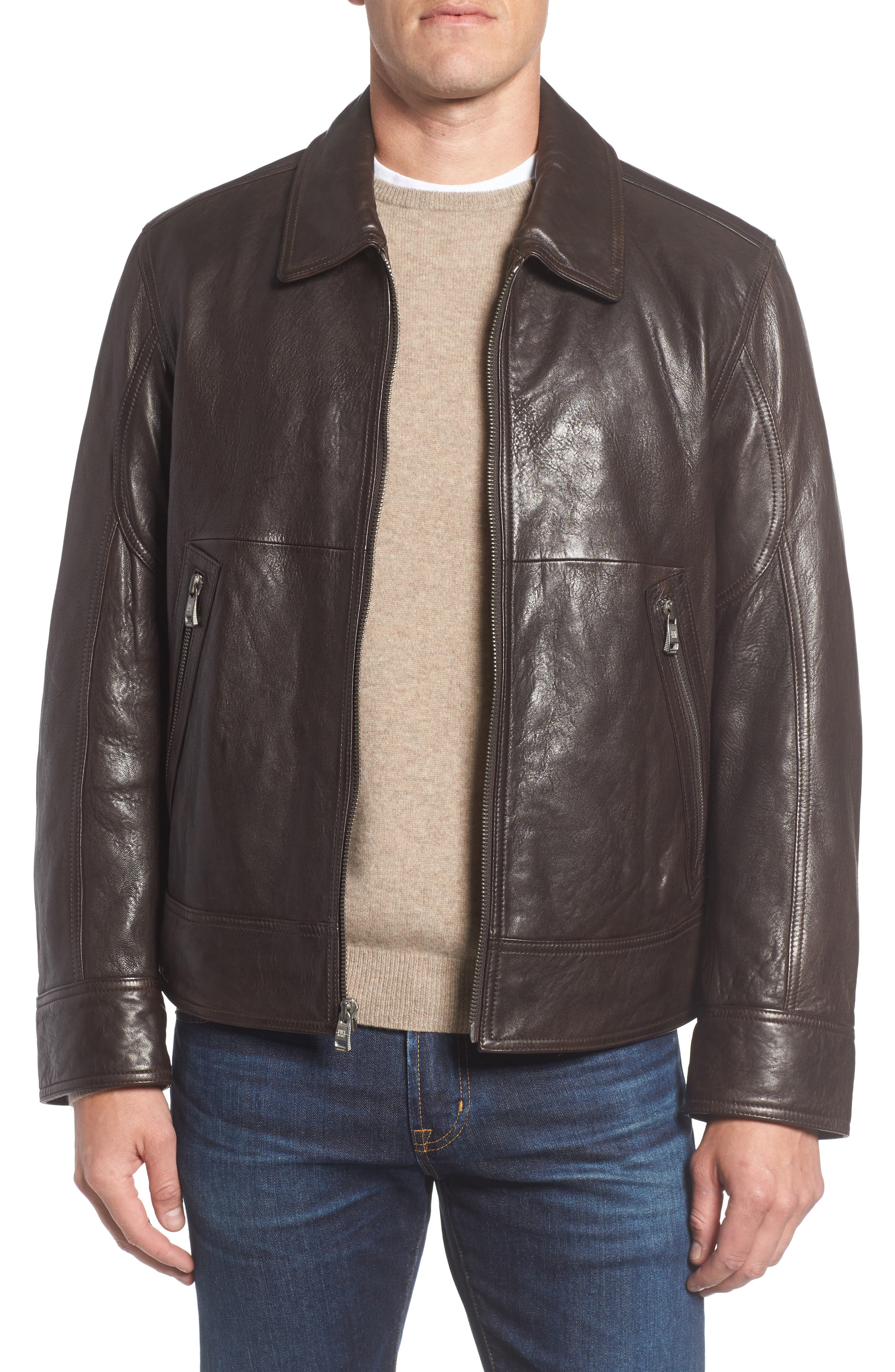 Andrew Marc Morrison Spread Collar Leather Jacket Nordstrom