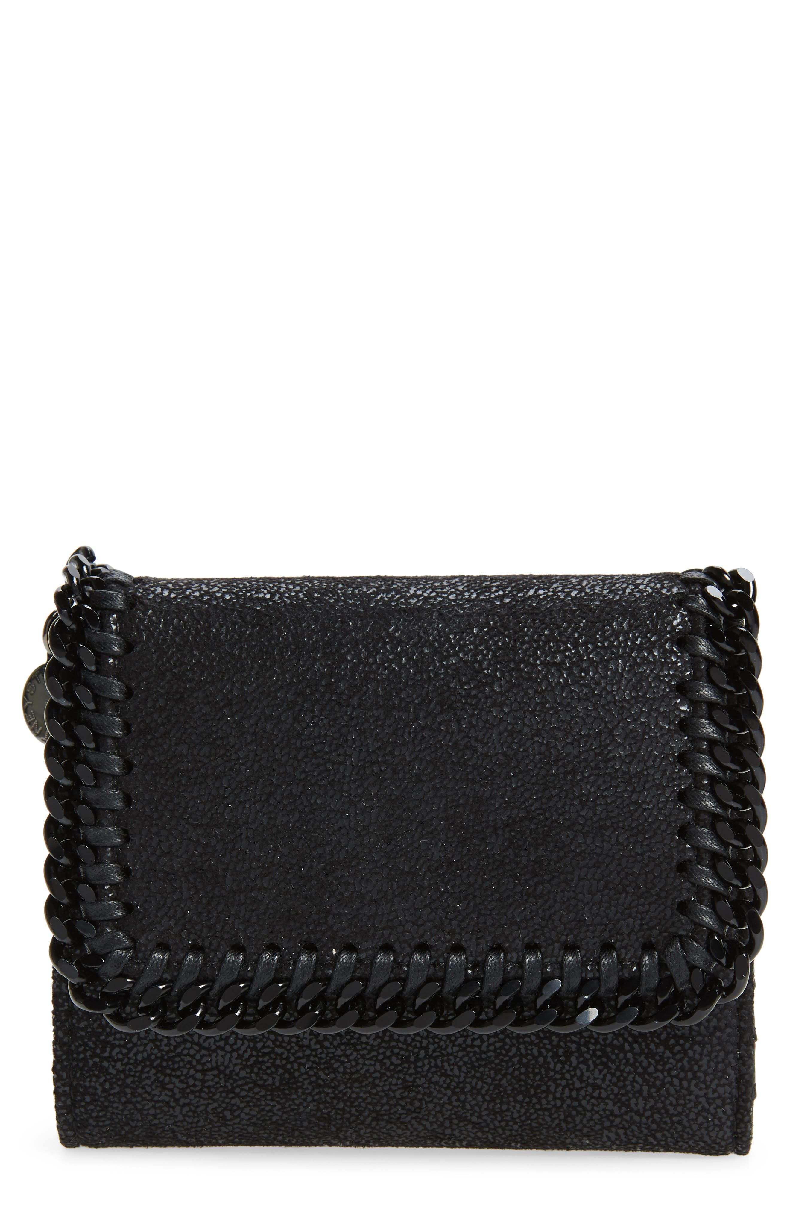 Stella Mccartney Falabella Faux Leather Shaggy Deer Wallet - Black