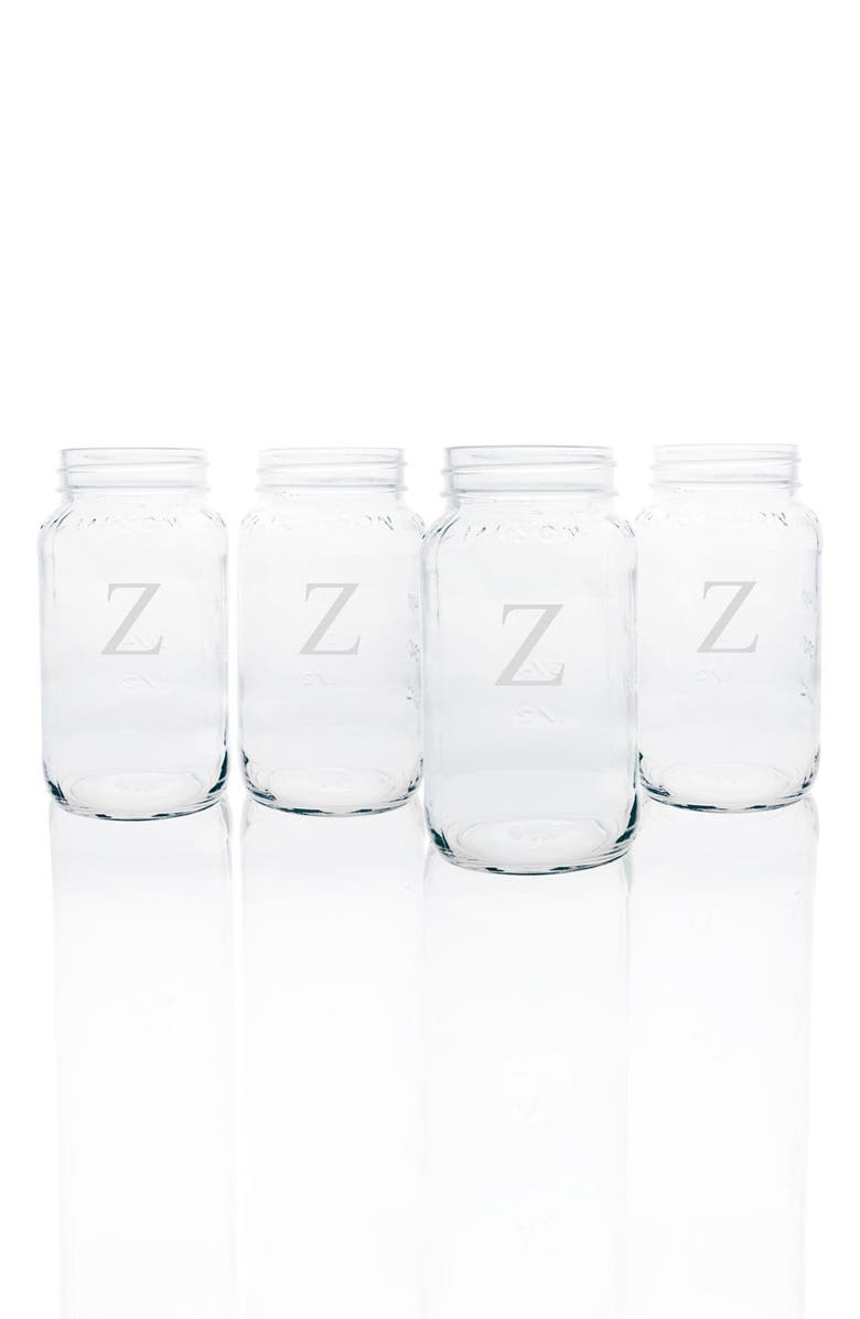 cathy s concepts monogram glass mason jar mugs set of 4 nordstrom