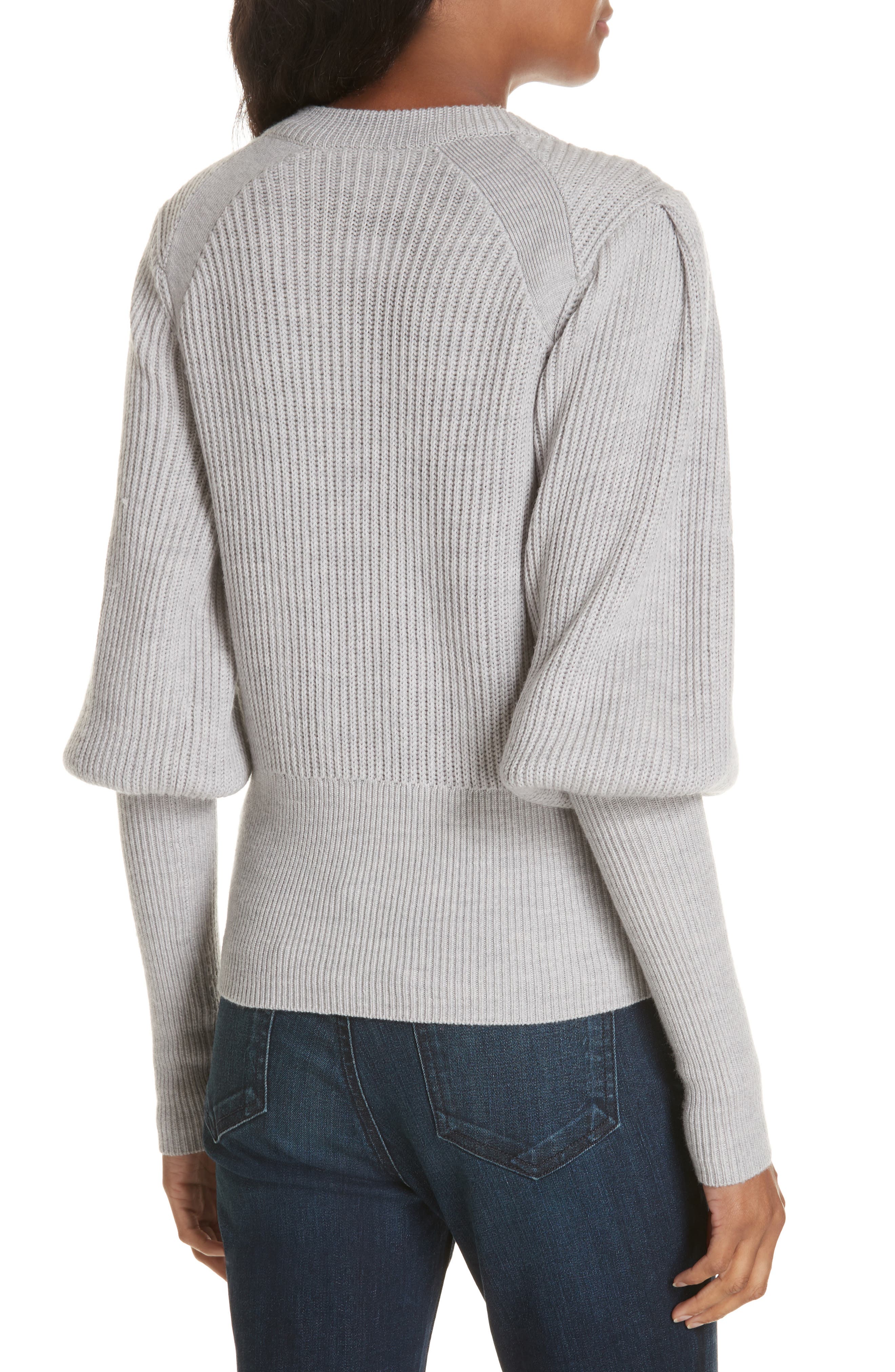Veronica Beard Jude Crystal Button Merino Wool Sweater