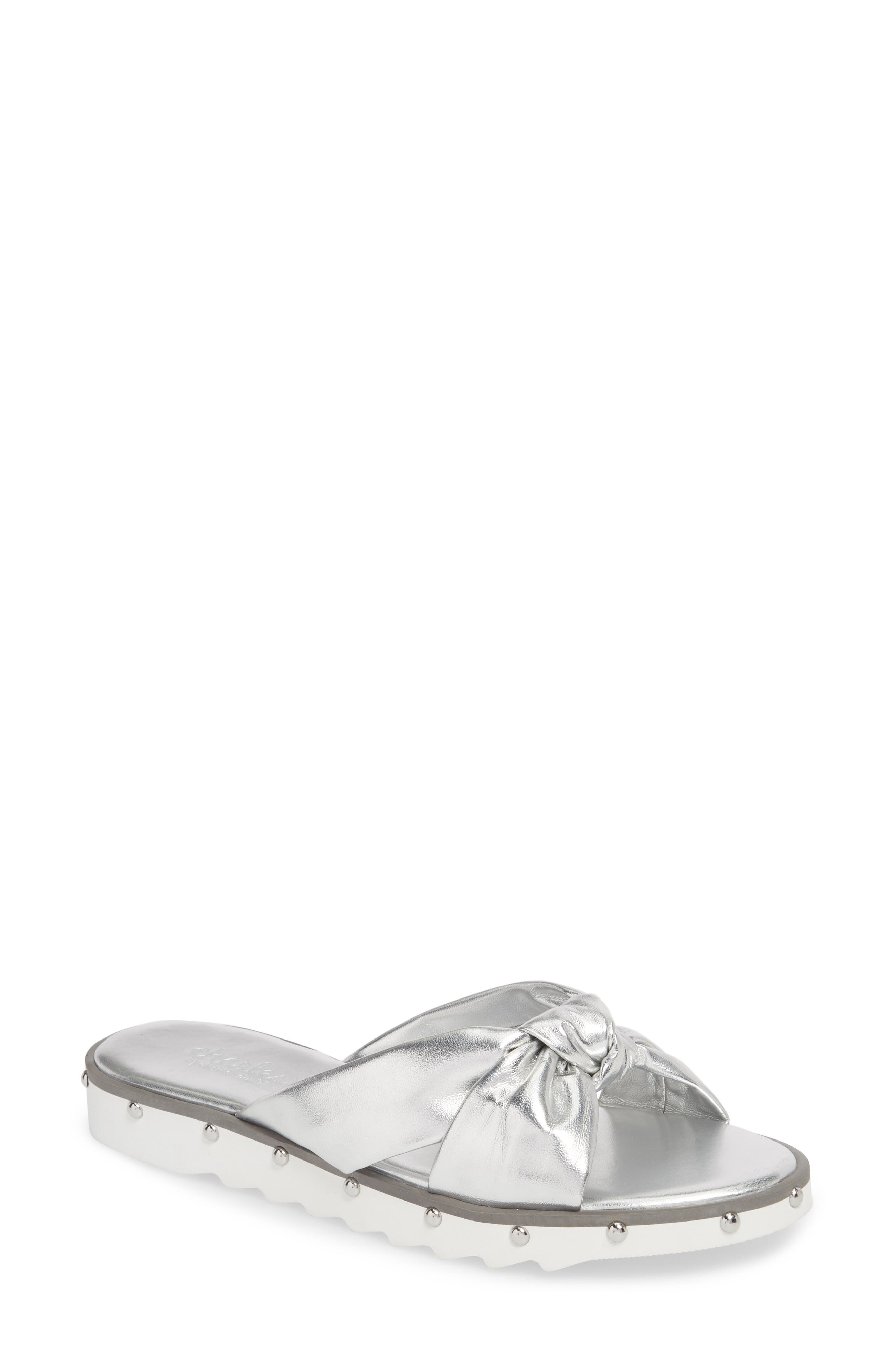 Charles By Charles David Snap Slide Sandal- Metallic