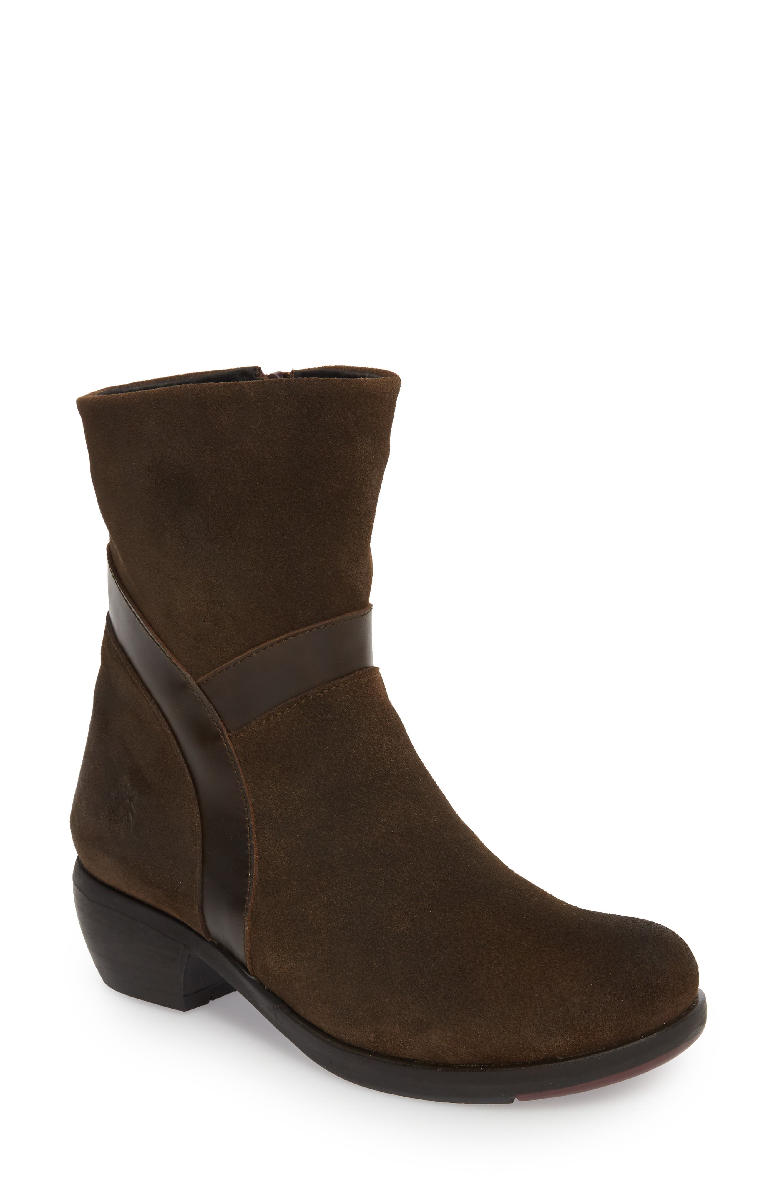 Fly London Mobu Mixed Media Bootie - Green