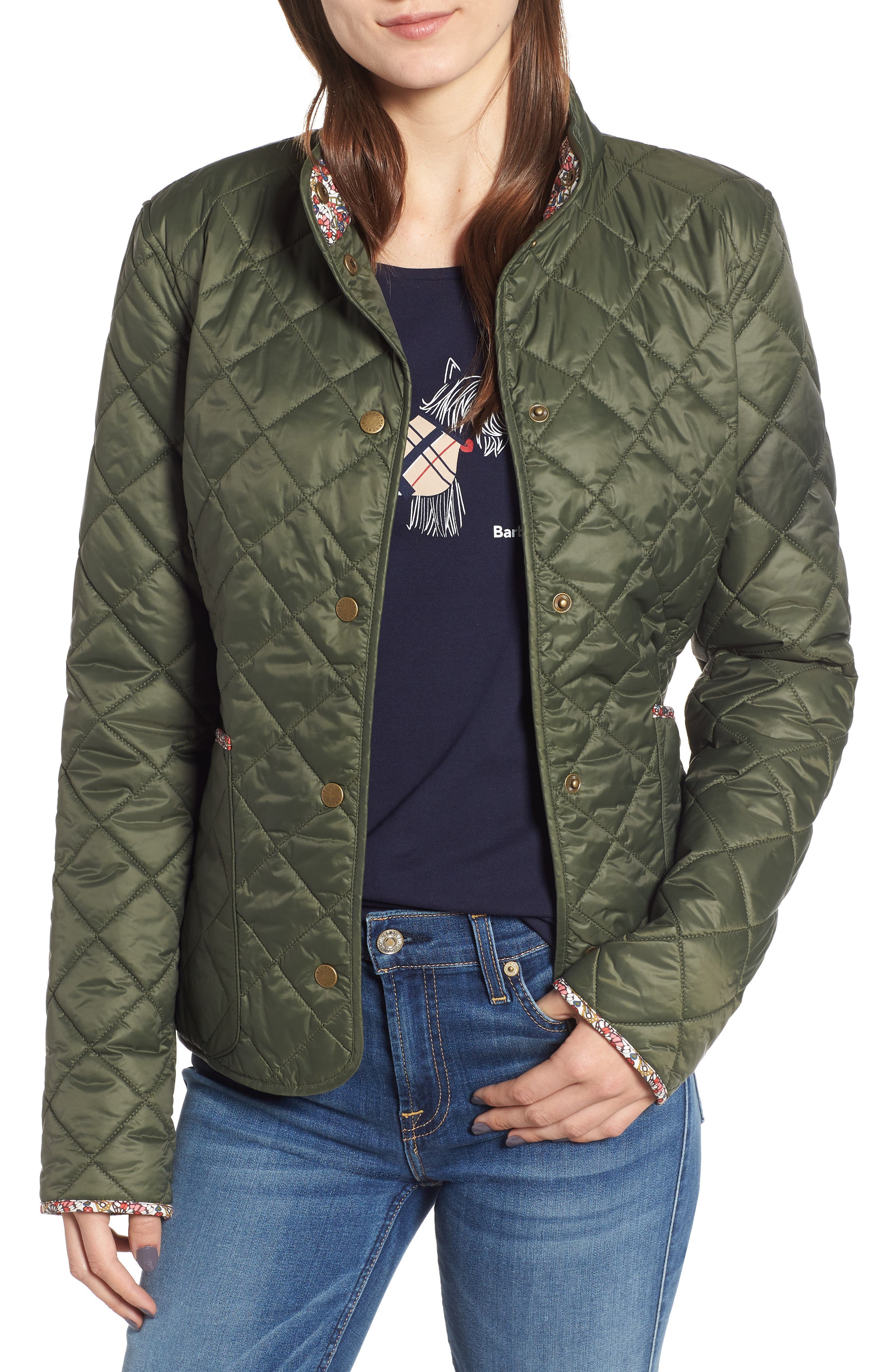 Barbour X Liberty Evelyn Quilted Jacket, US / 8 UK - Green