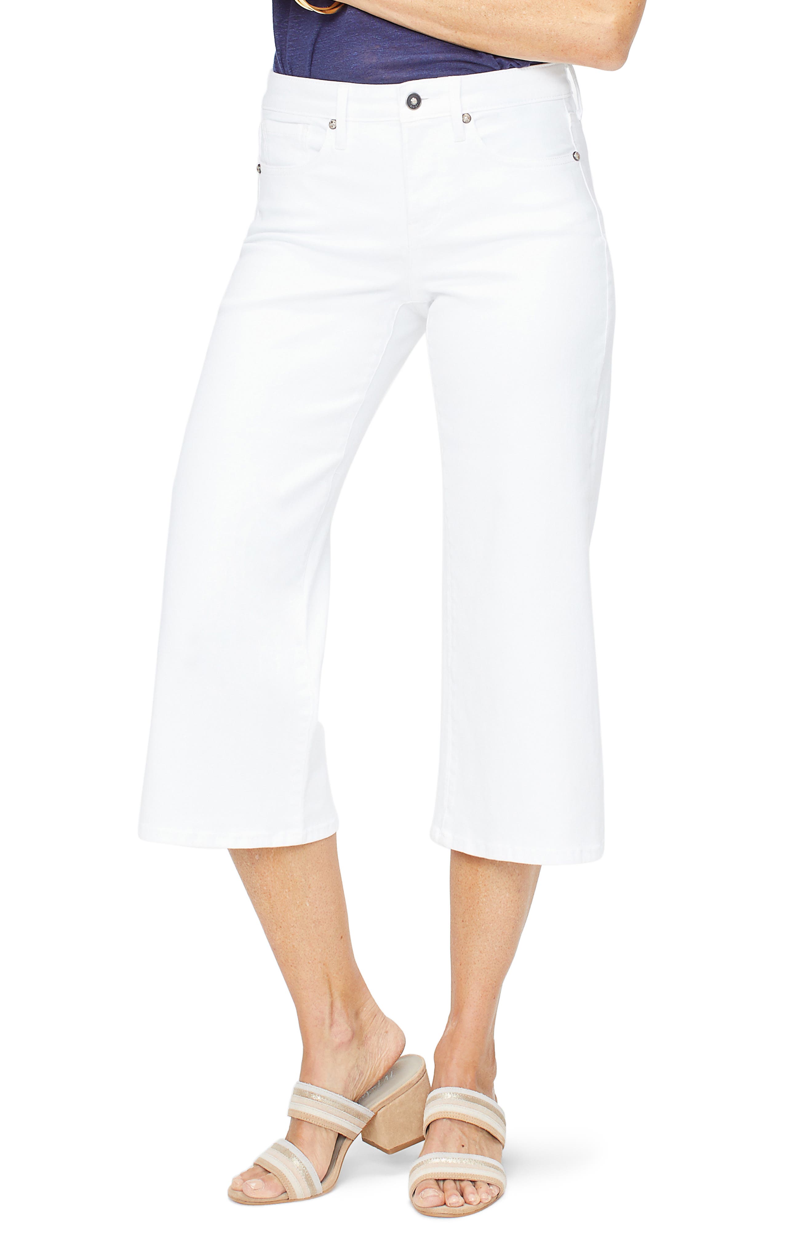 Nydj Wide Leg Capri Jeans, White