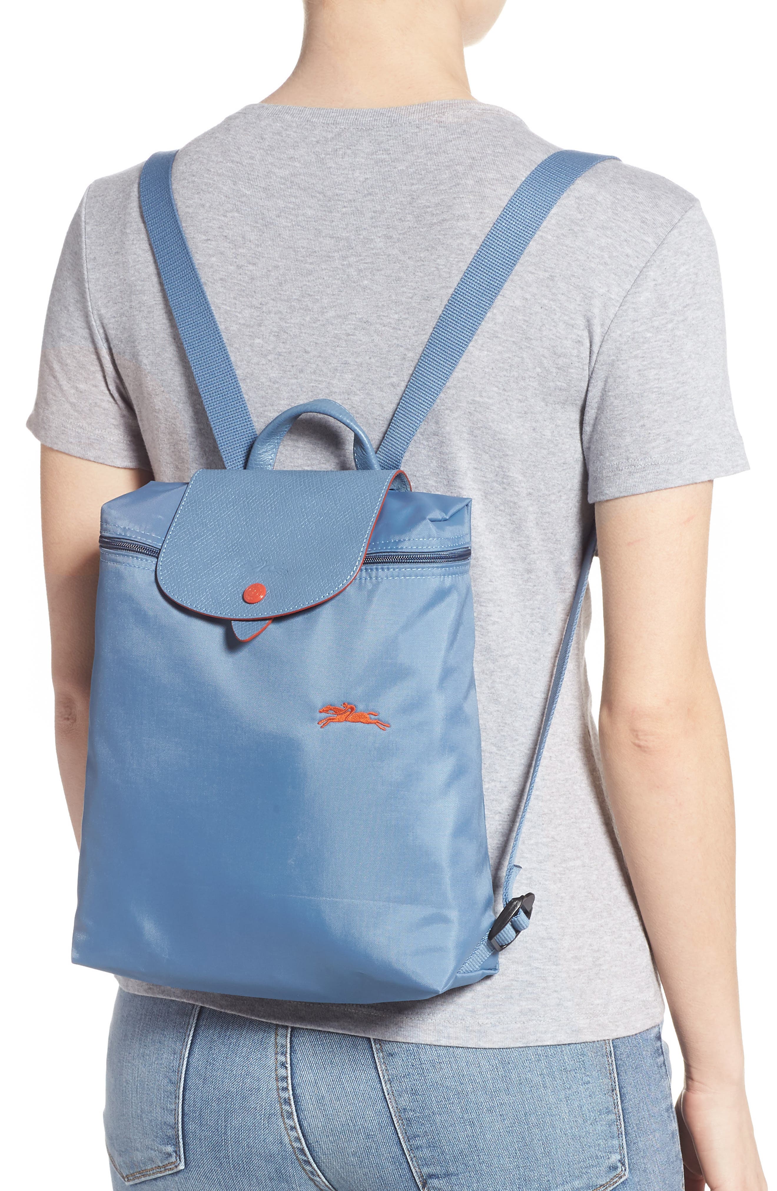 longchamp blue backpack