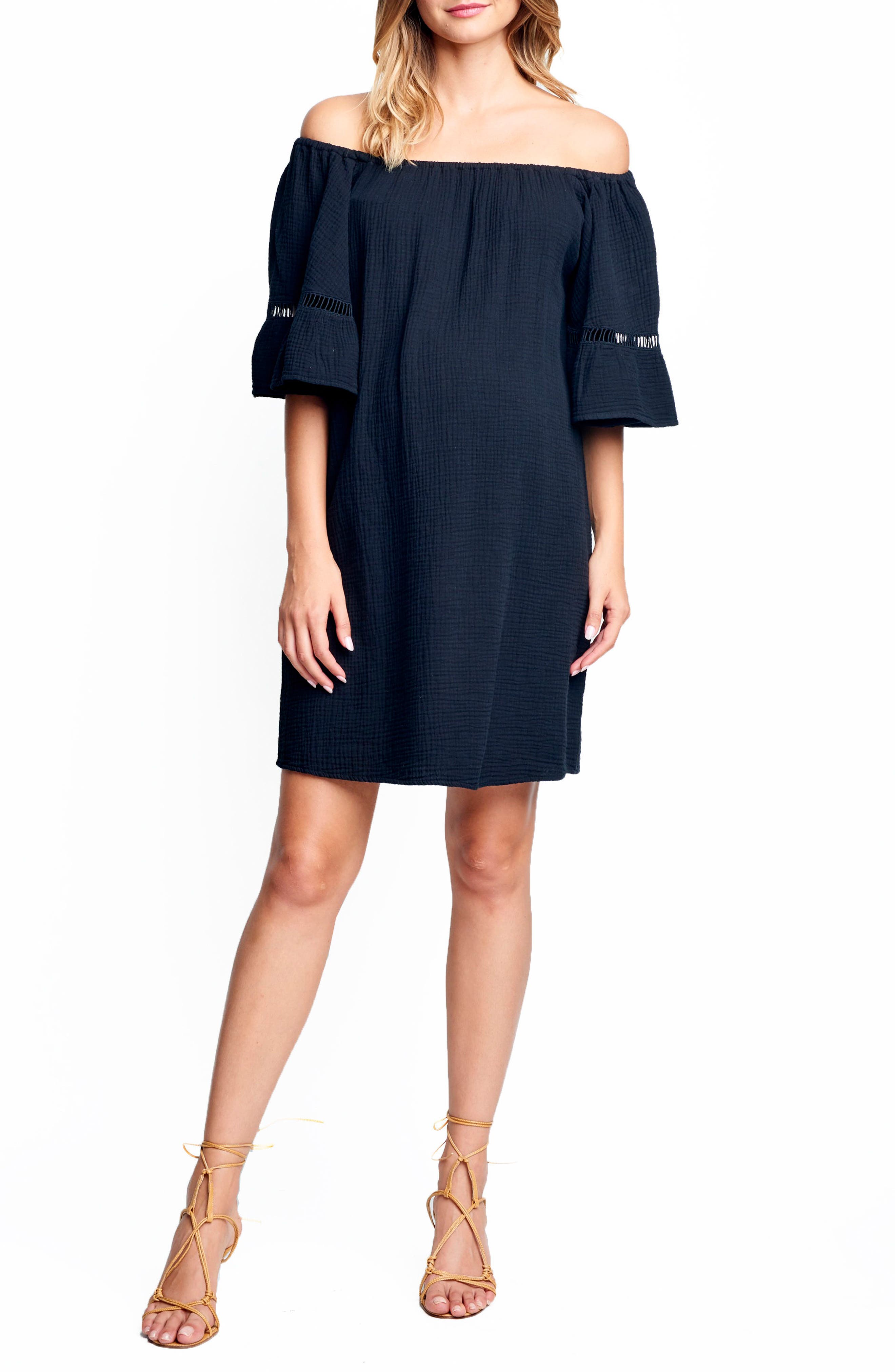 Maternal America Off The Shoulder Maternity Dress