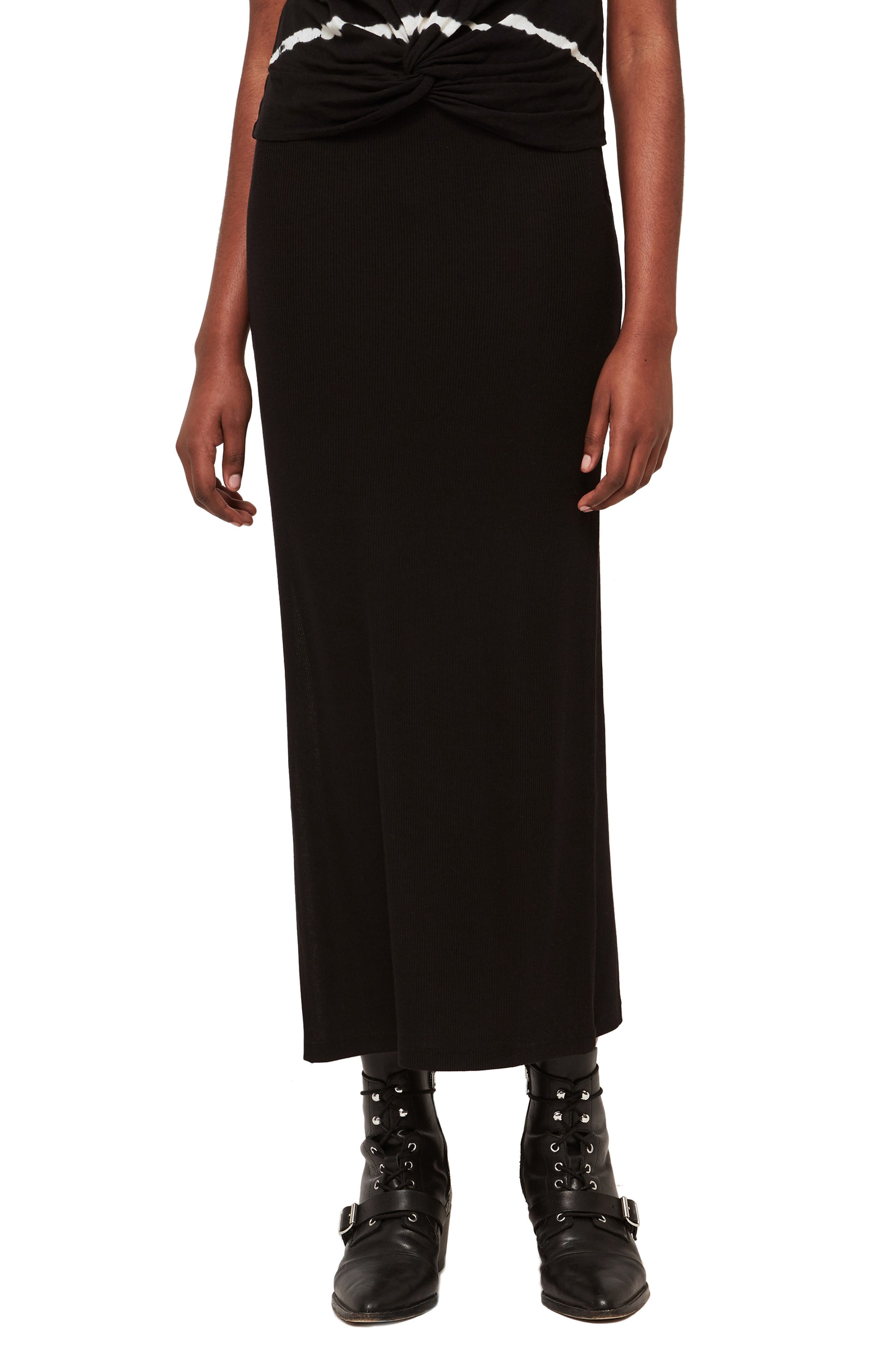 Allsaints Rina Maxi Skirt, Black