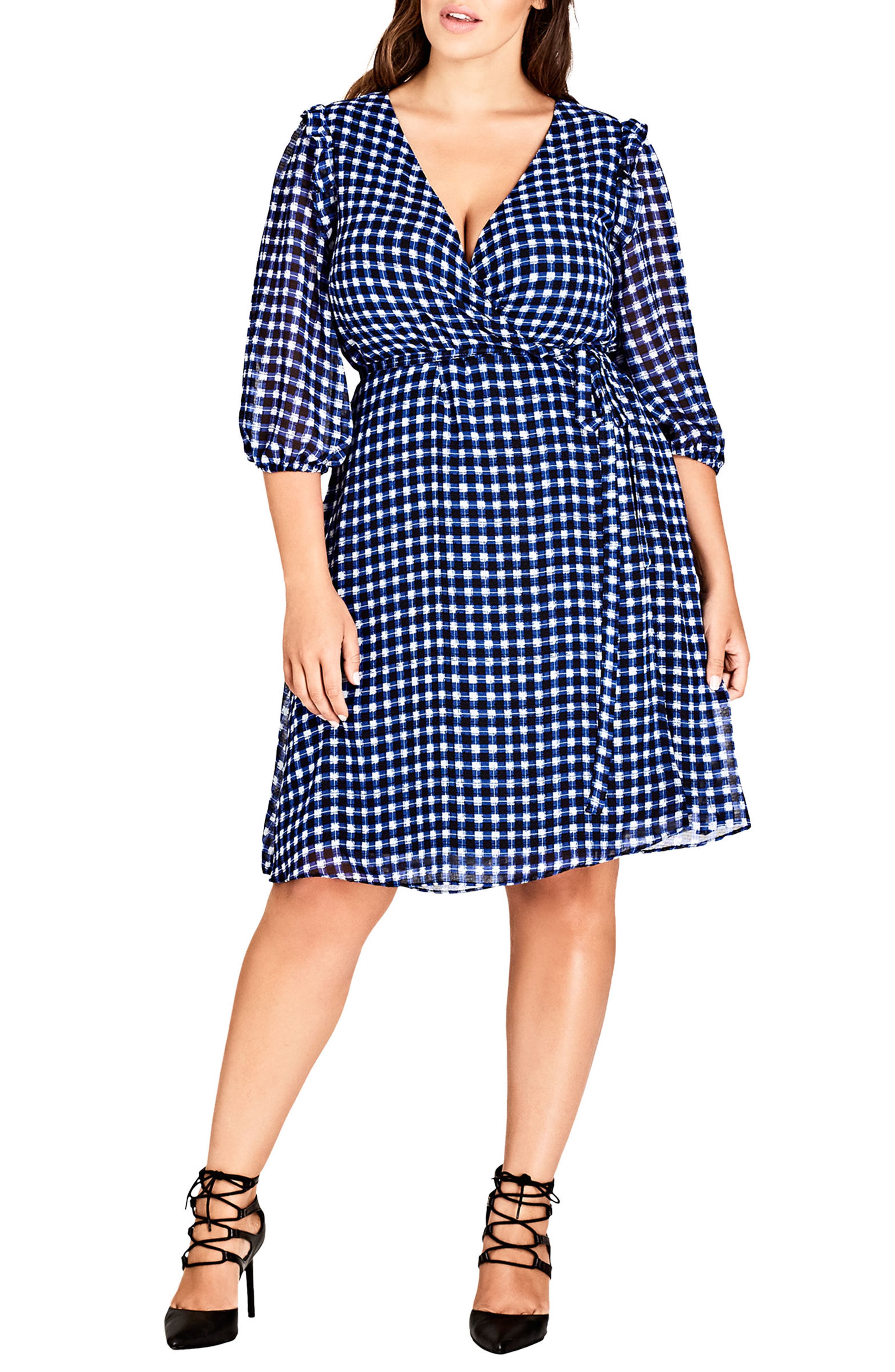 Plus Size City Chic Blue Bell Dress, Blue