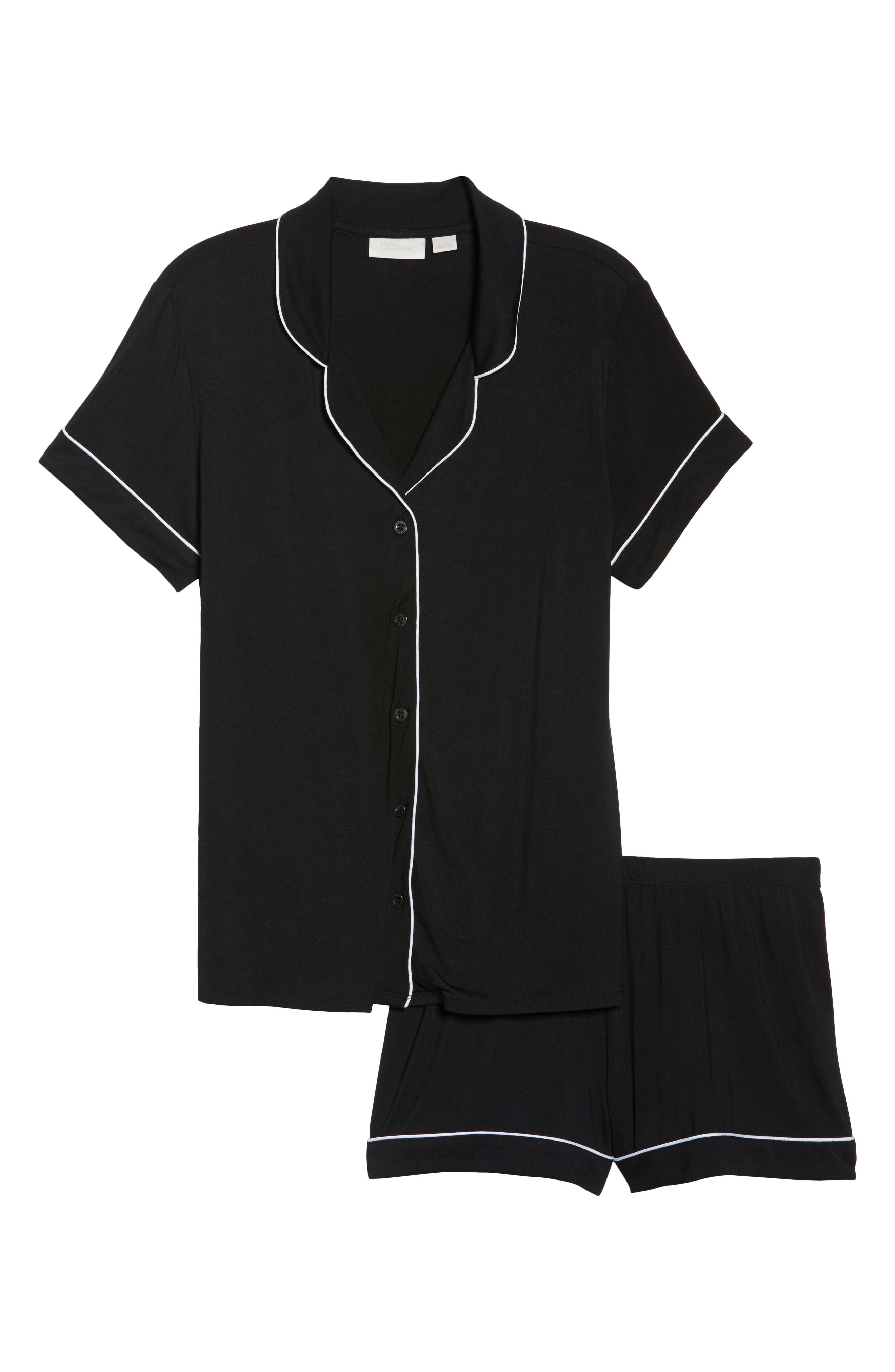Nordstrom Lingerie Moonlight Short Pajamas, Black