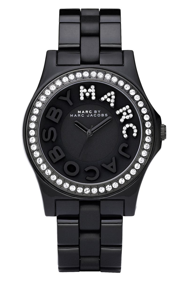 MARC JACOBS 'Black Rivera' Bracelet Watch | Nordstrom
