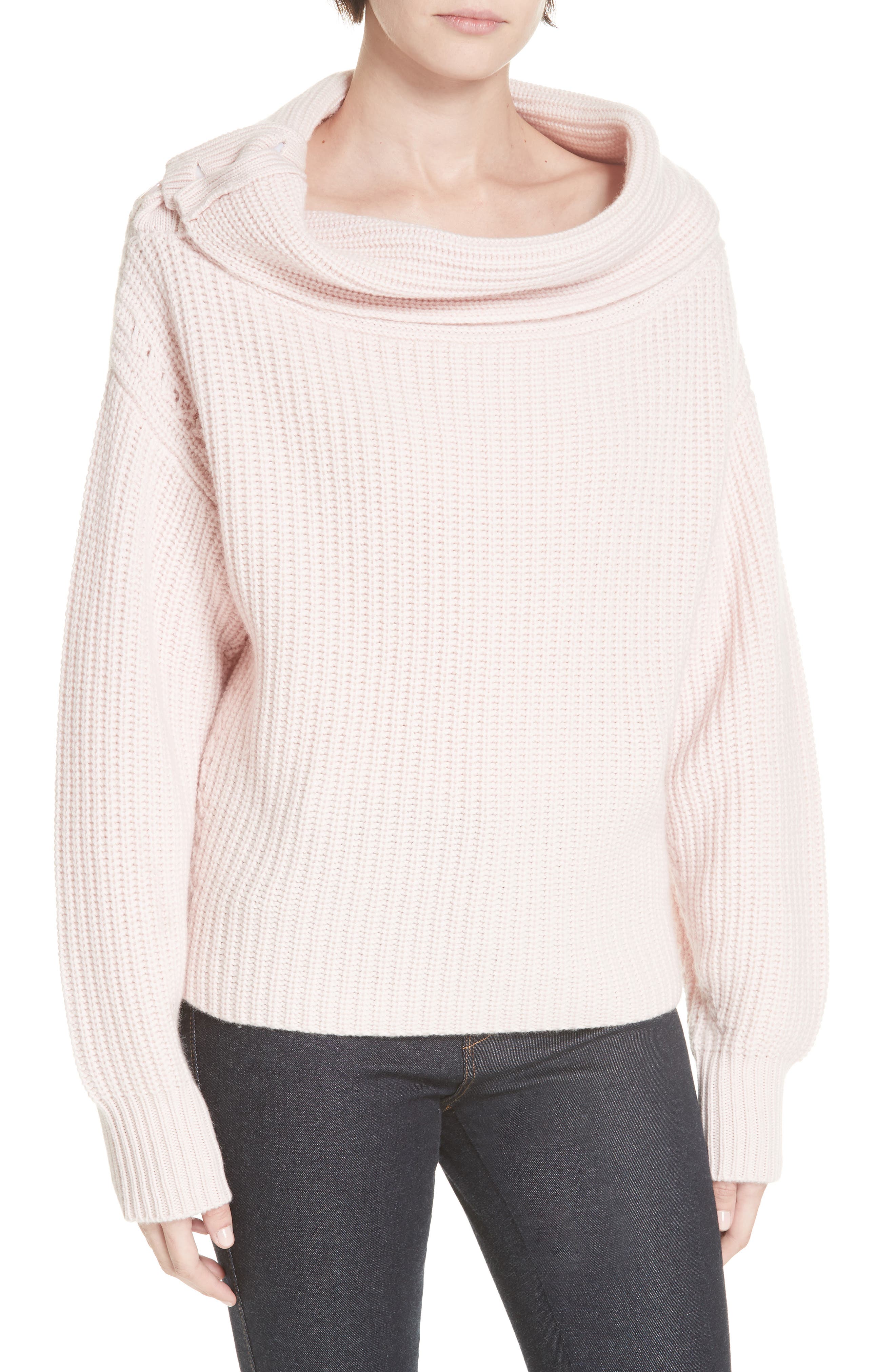 Equipment Ruth Wool Cashmere Shaker Sweater, Pink