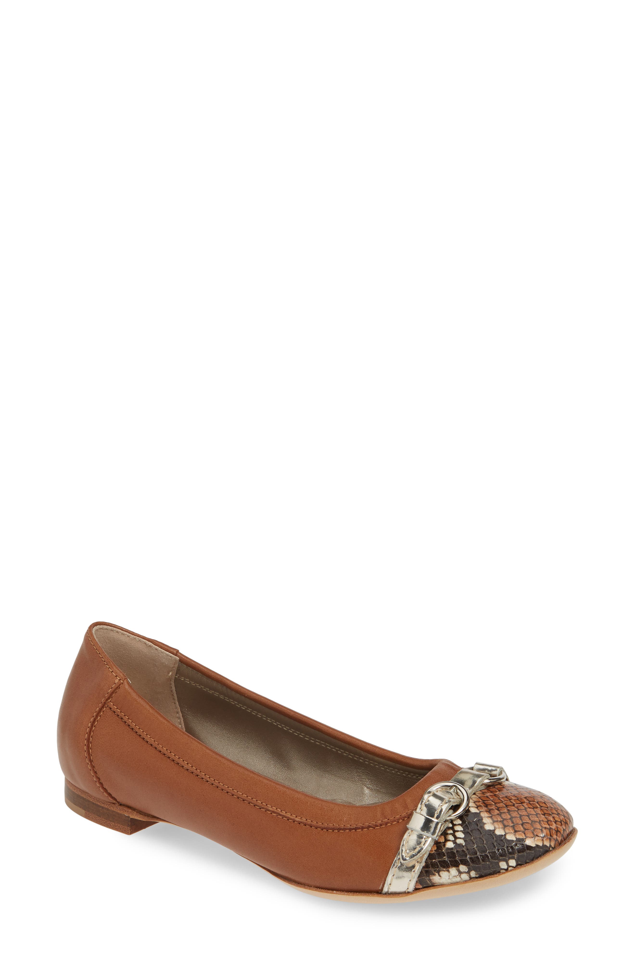 Agl Cap Toe Ballet Flat, Brown