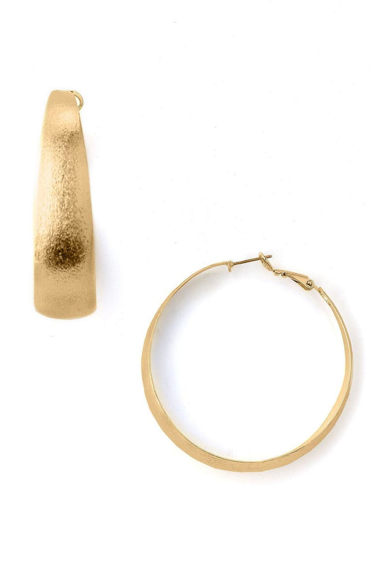 Nordstrom Large Wide Brushed Gold Hoop Earrings Large Wide Brushed Gold Hoop Earrings