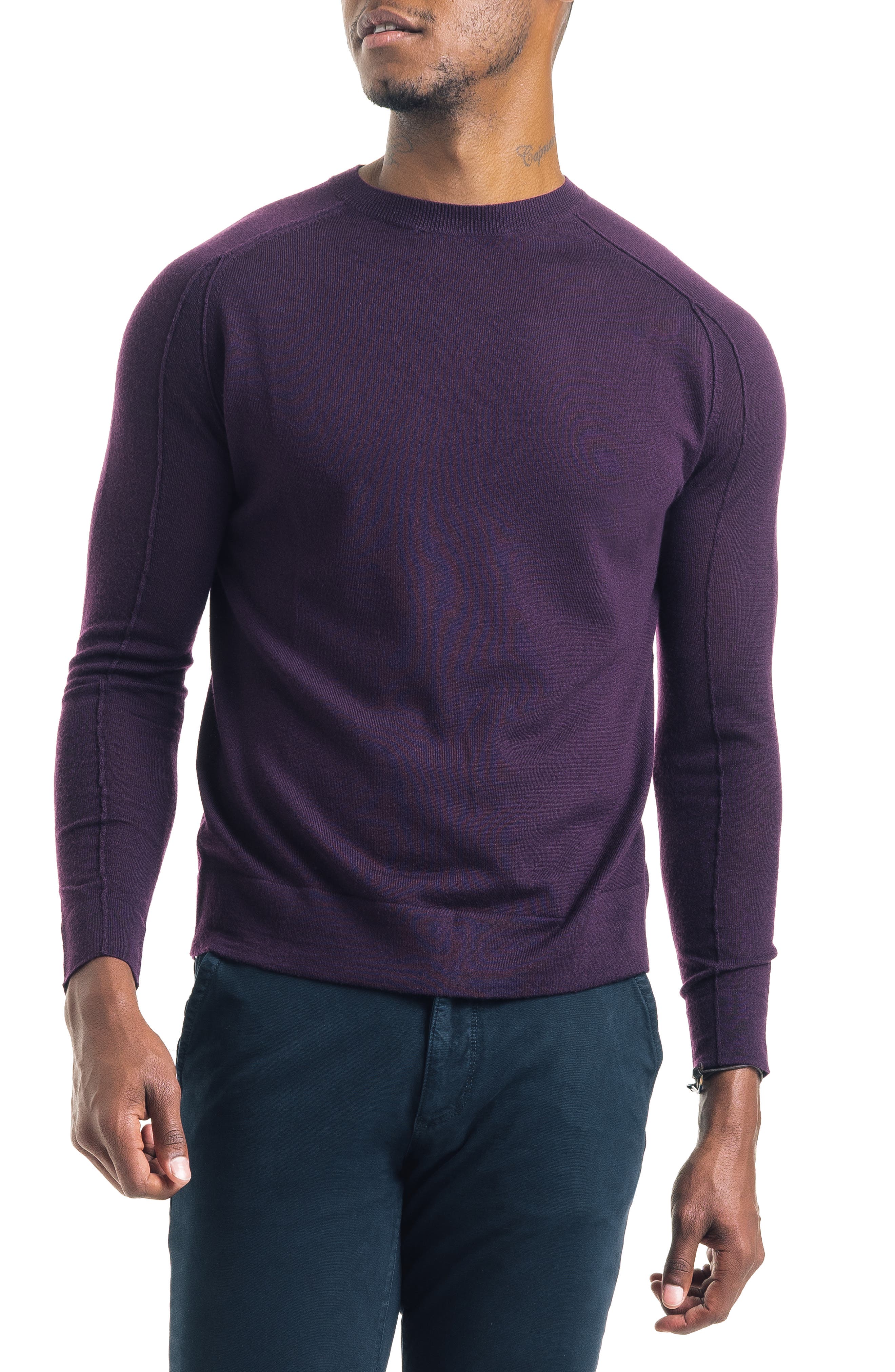 Good Man Brand Modern Slim Fit Merino Wool Sweater, Burgundy