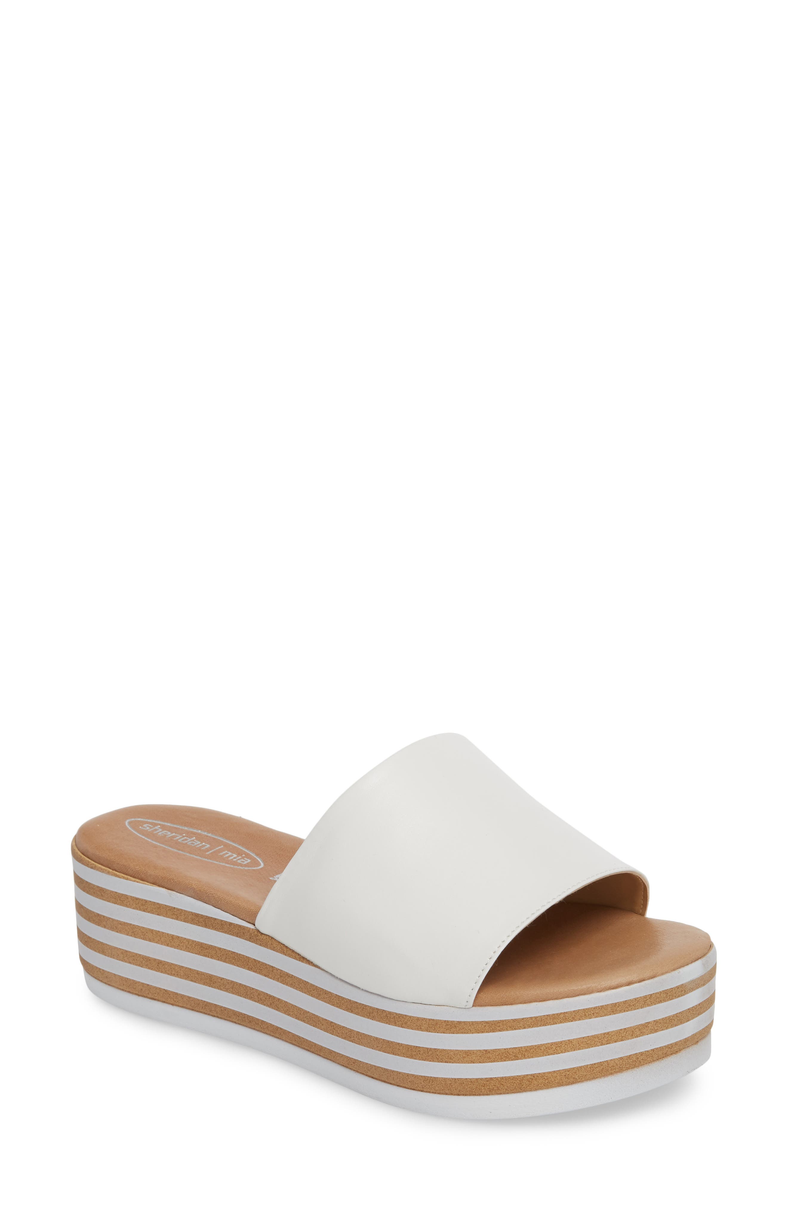 Sheridan Mia Reesa Platform Slide Sandal White