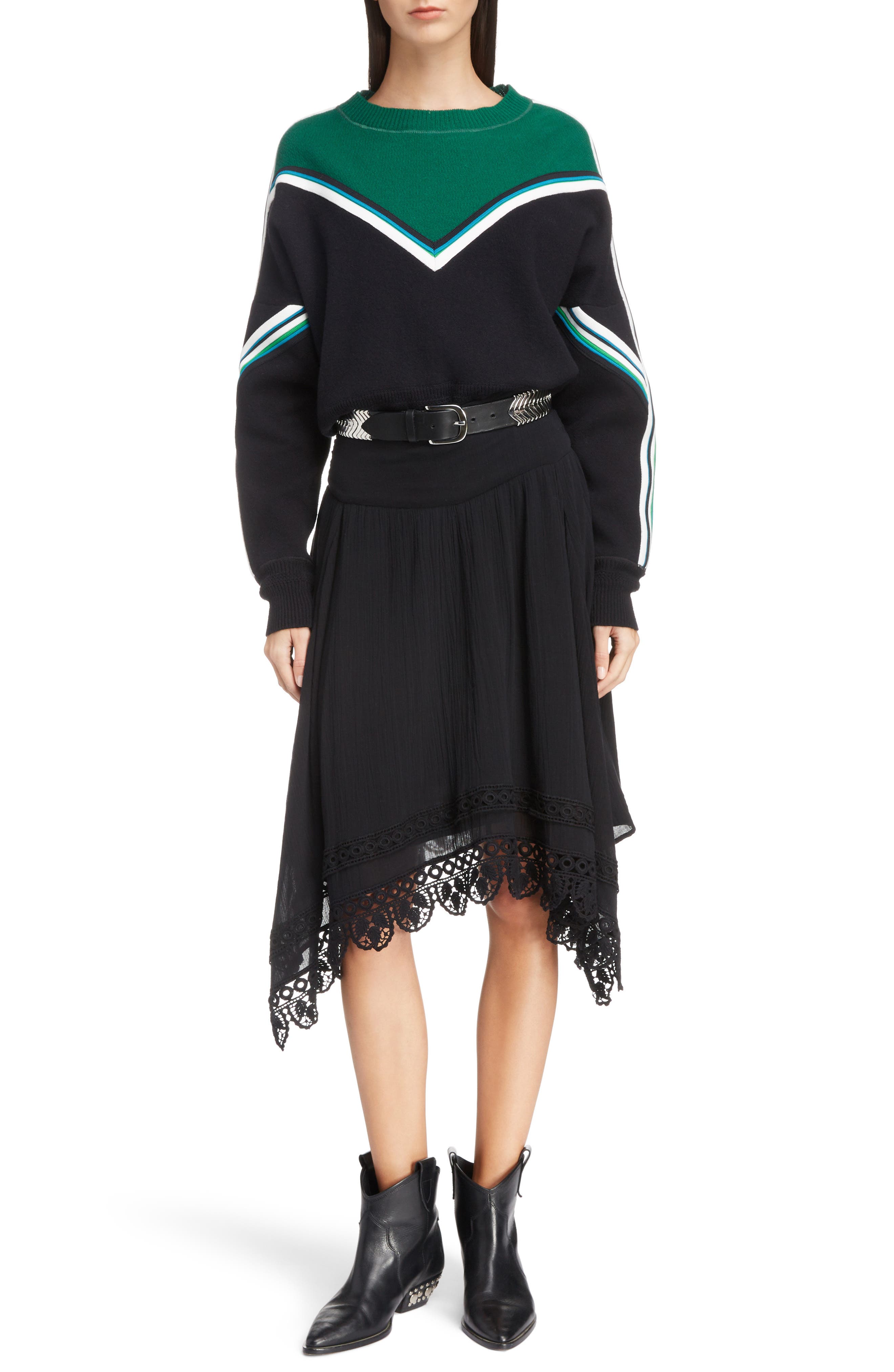 Isabel Marant Etoile Kimo Stripe Detail Sweater, Black