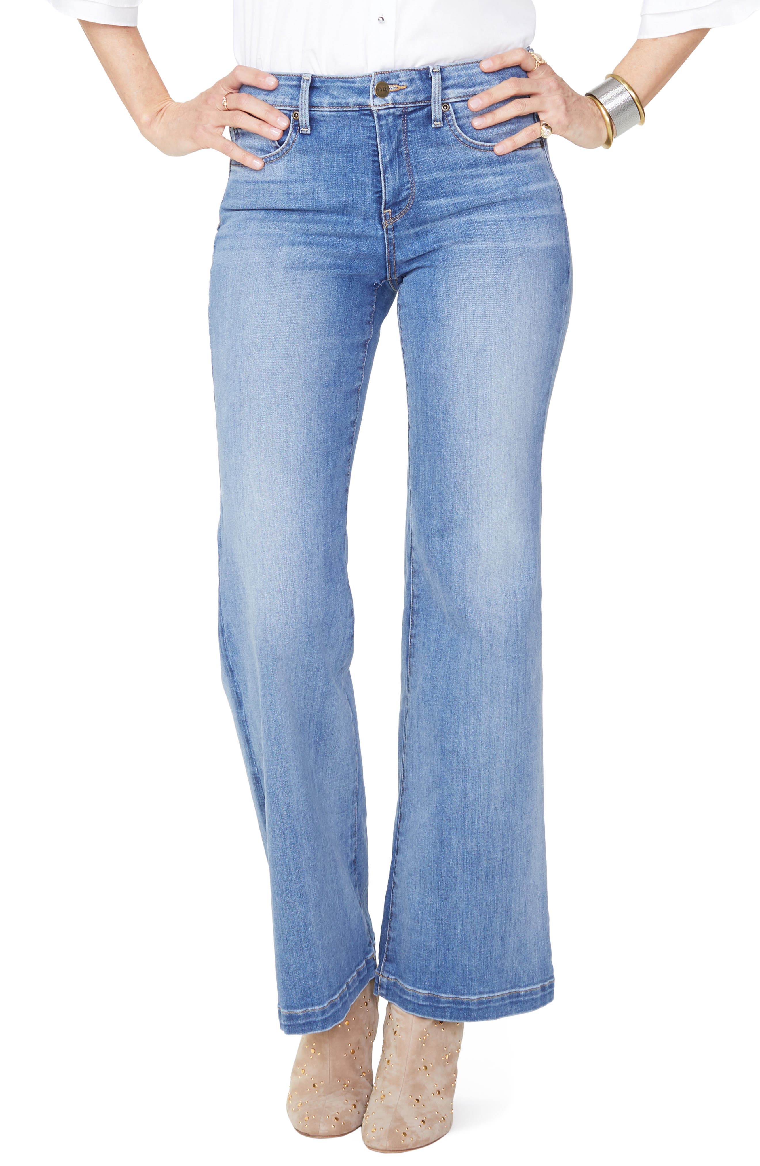 Wide Leg Clean Hem Jeans, Main, color, CLEAN CABRILLO