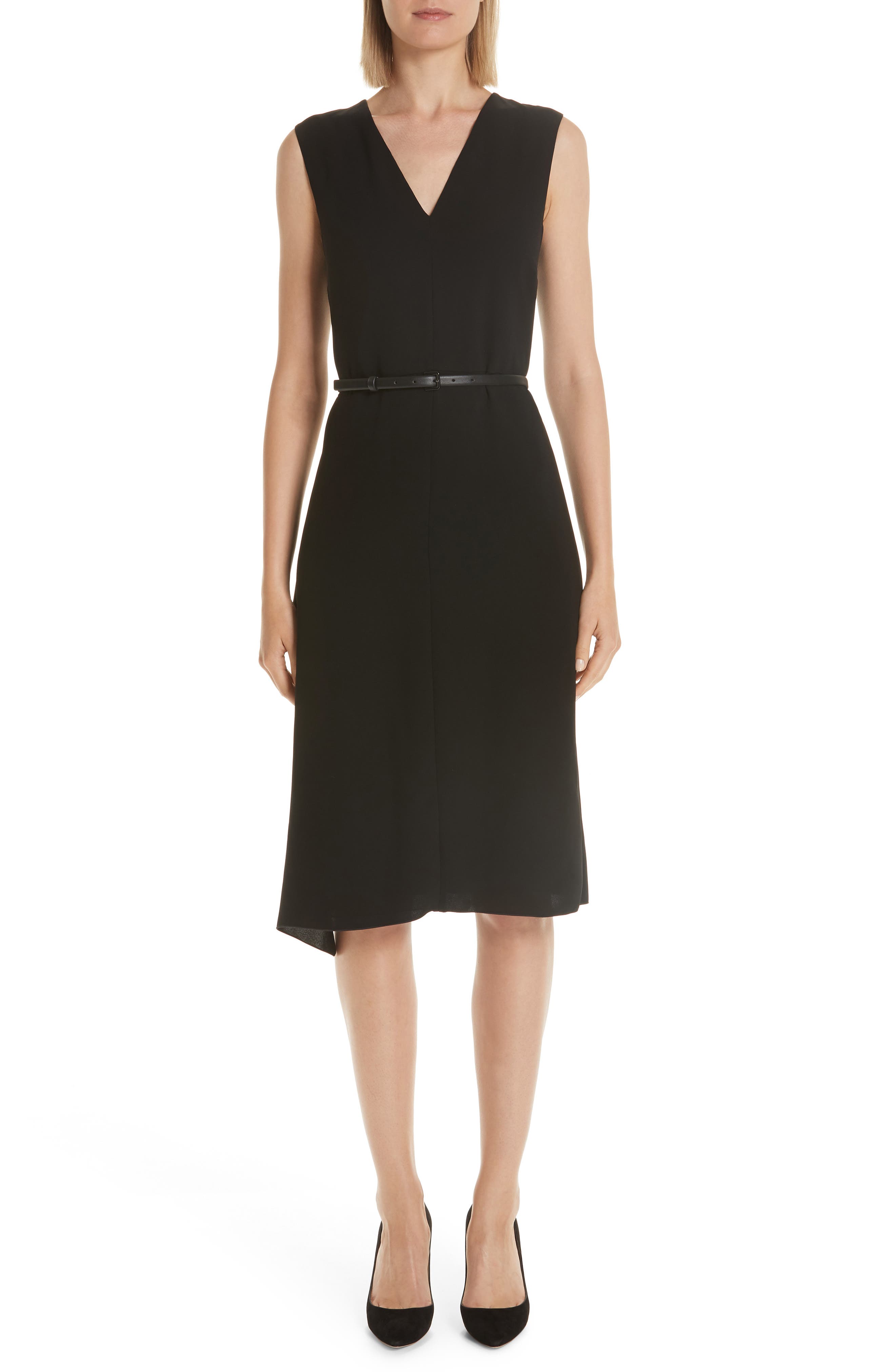Max Mara Robin Ruffle Dress, Black