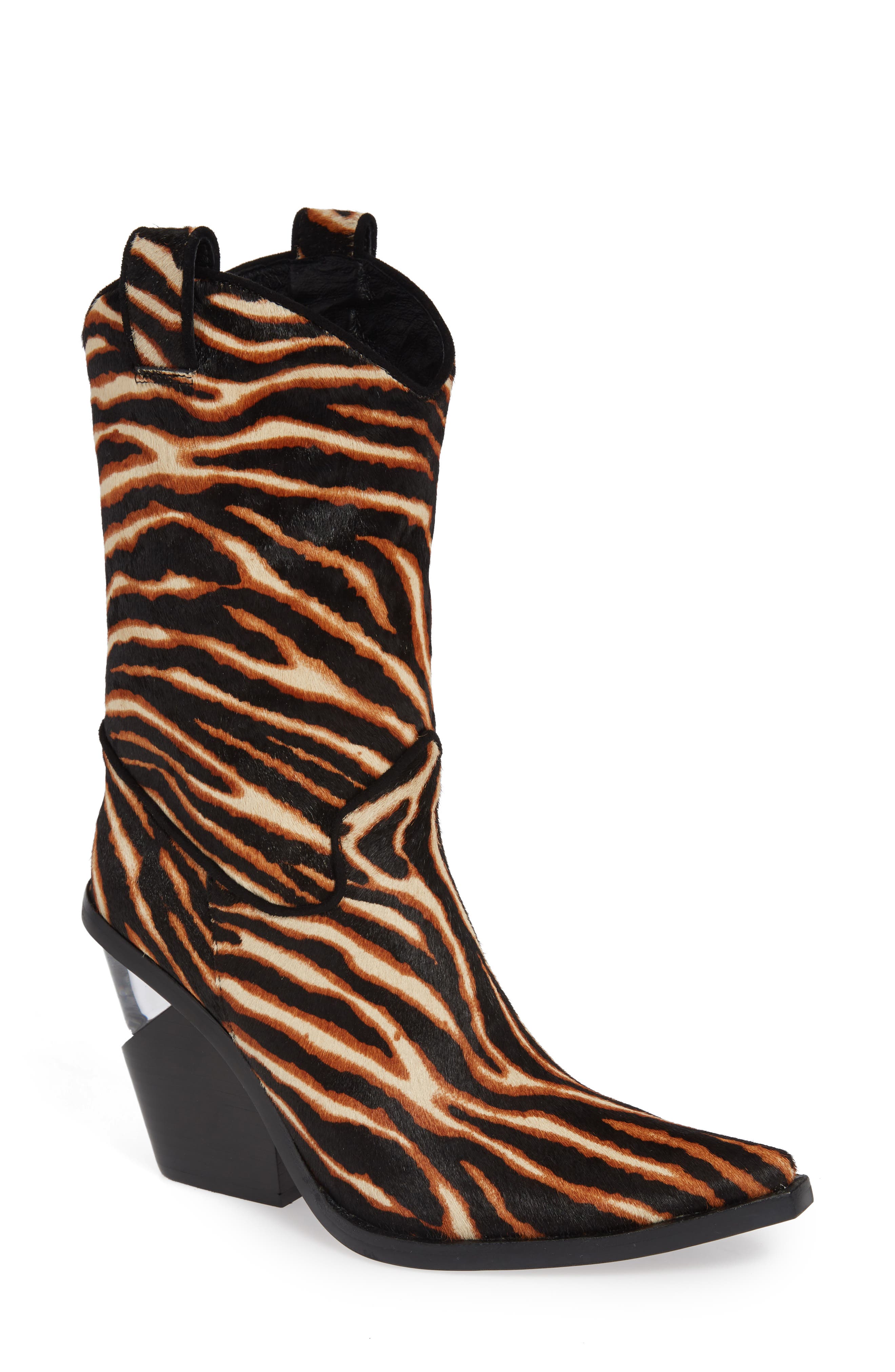 Jeffrey Campbell Suborbit Genuine Calf Hair Western Bootie, Beige