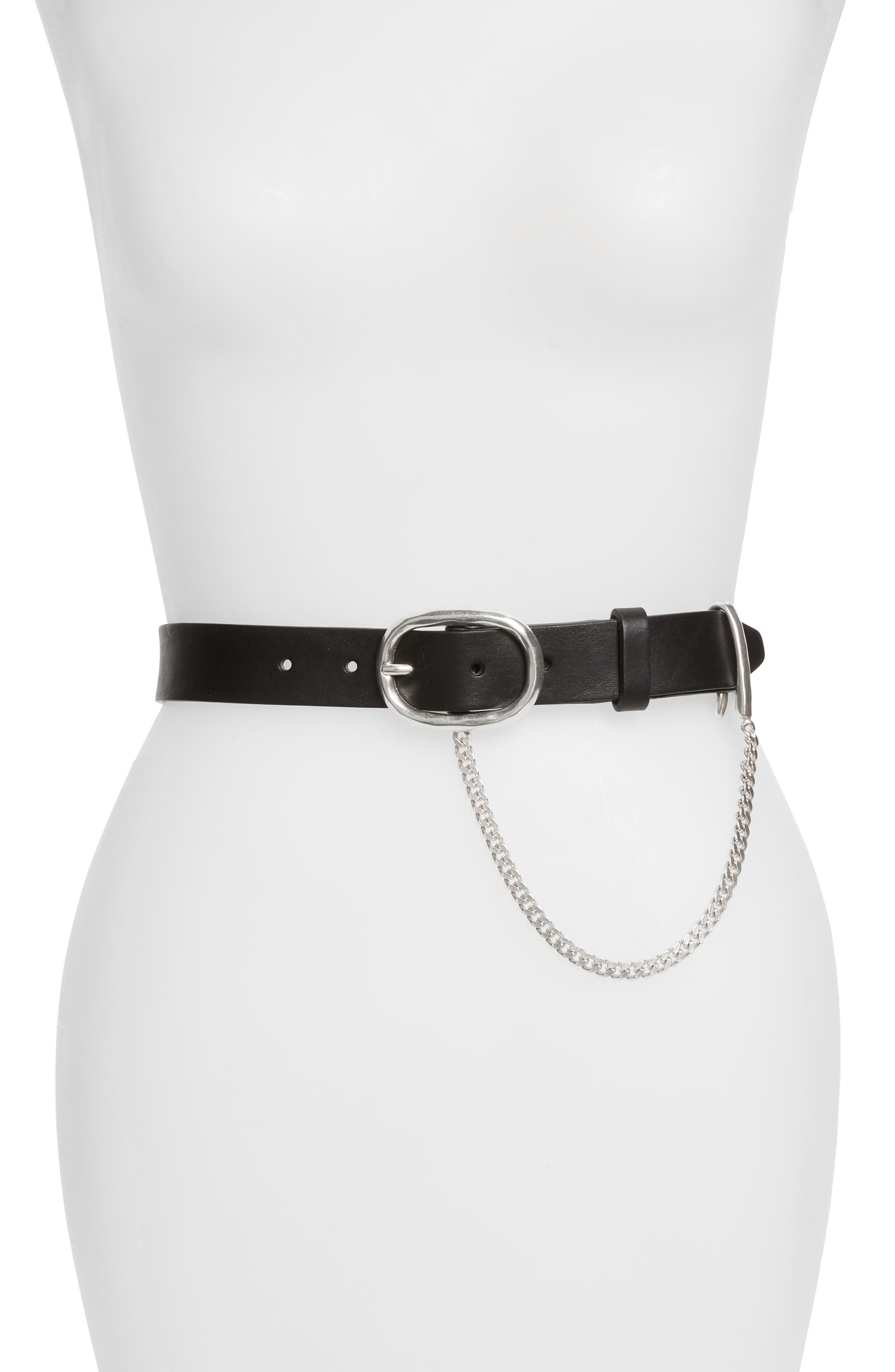 Rag & Bone Boyfriend Belt With Chain, Black