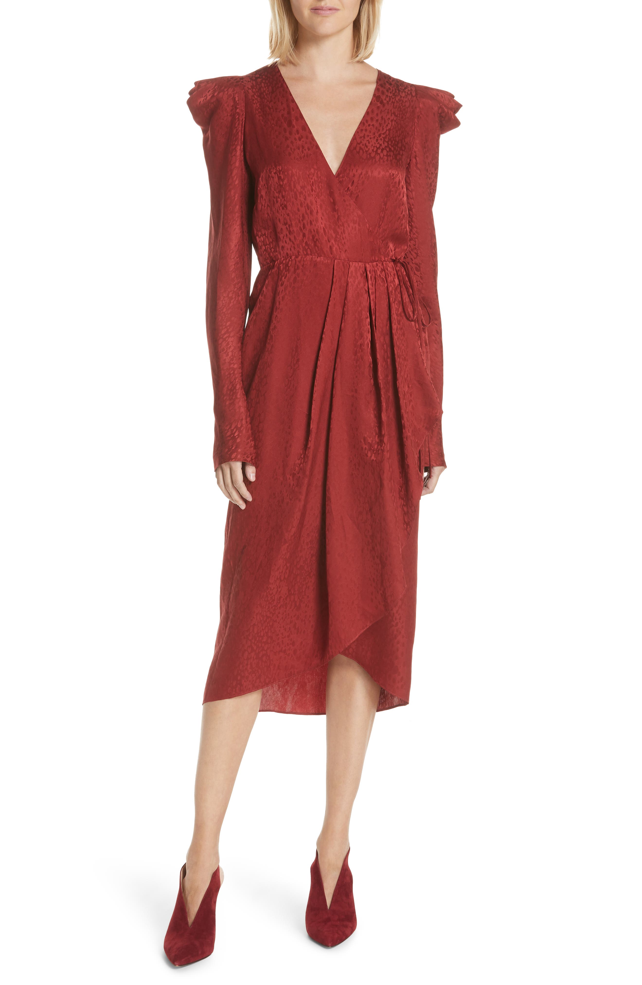 A.l.c. Carolina Puff Shoulder Silk Jacquard Dress