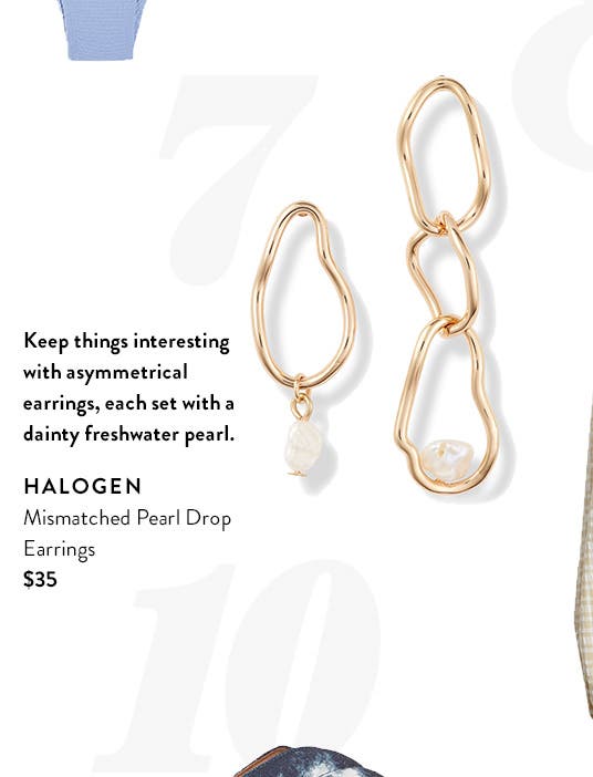 HALOGEN Mismatched Pearl Drop Earrings