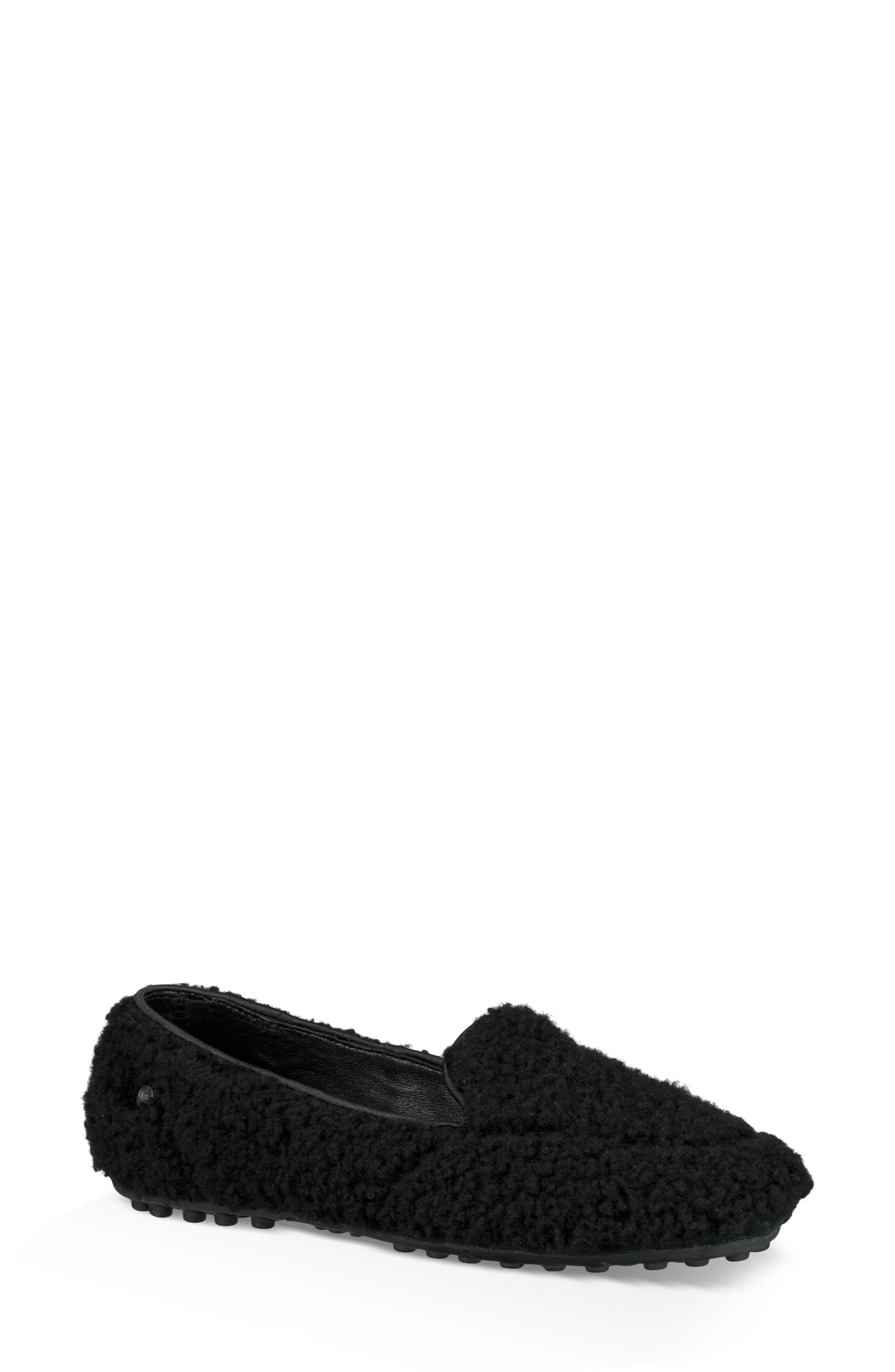 Ugg Hailey Fluff Genuine Shearling Slipper, Black