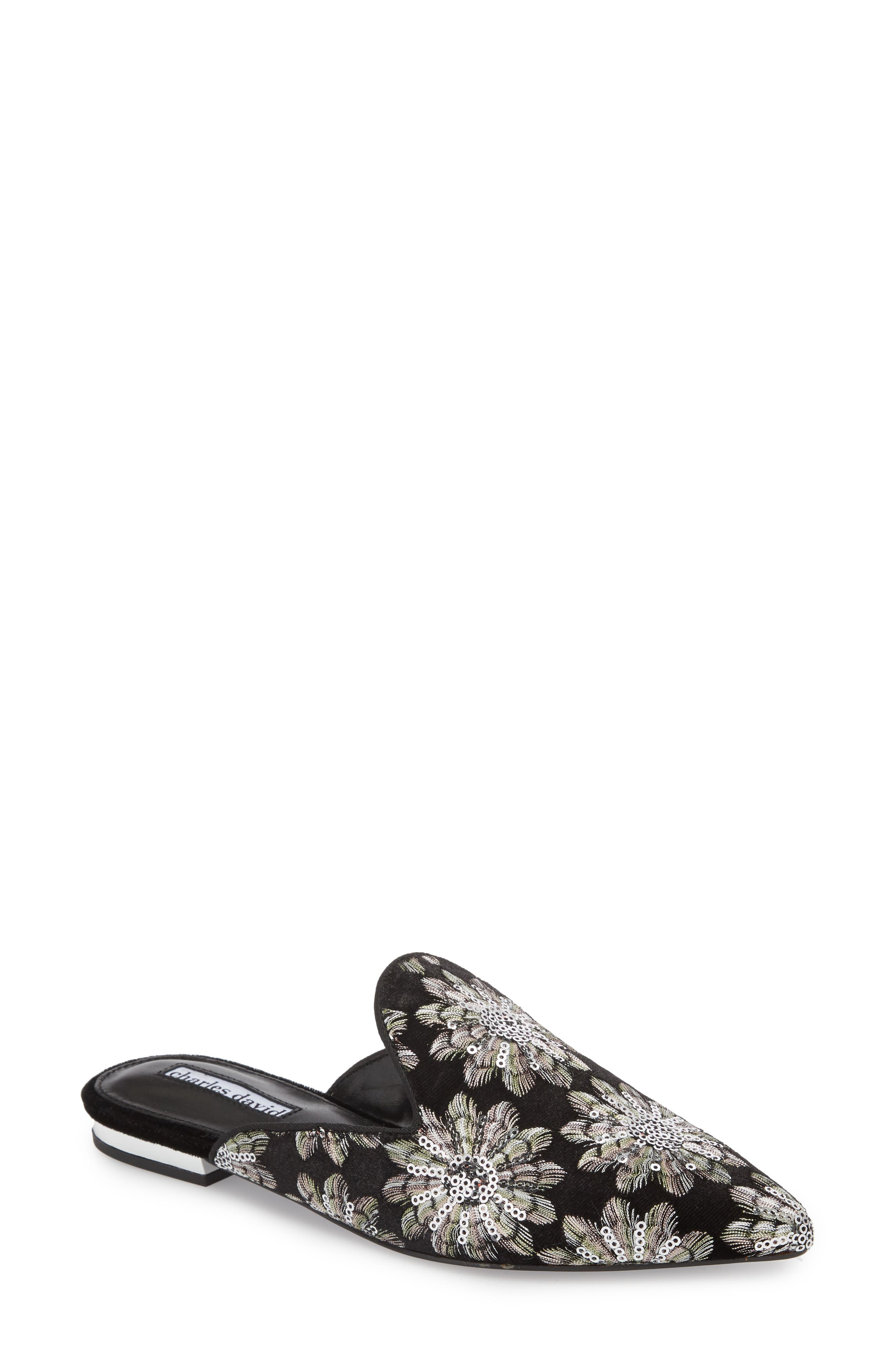 Charles David Willis Loafer Mule- Metallic