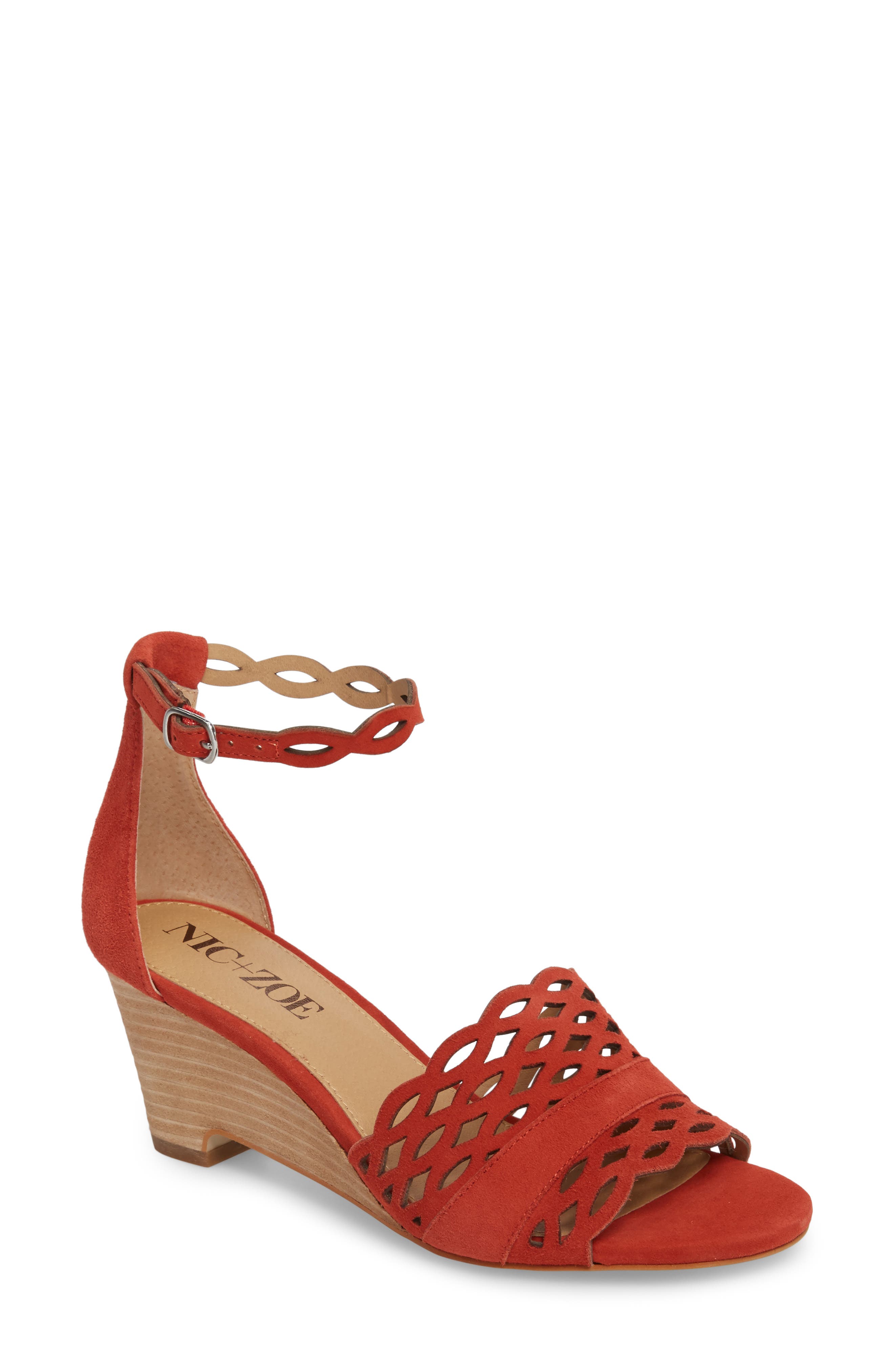 Nic+Zoe Flora Wedge Sandal, Red