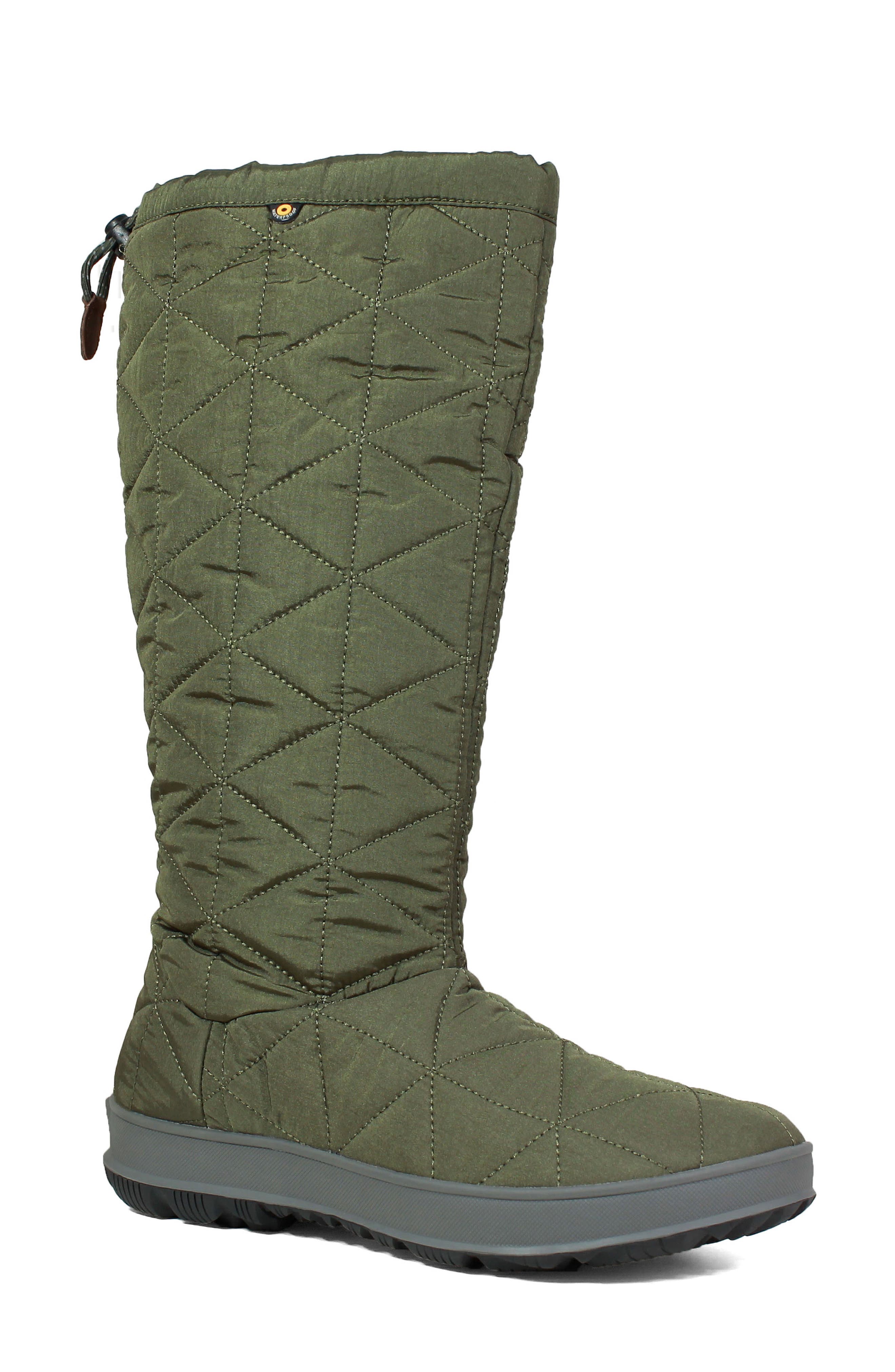 Bogs Snowday Tall Waterproof Quilted Snow Boot, Green