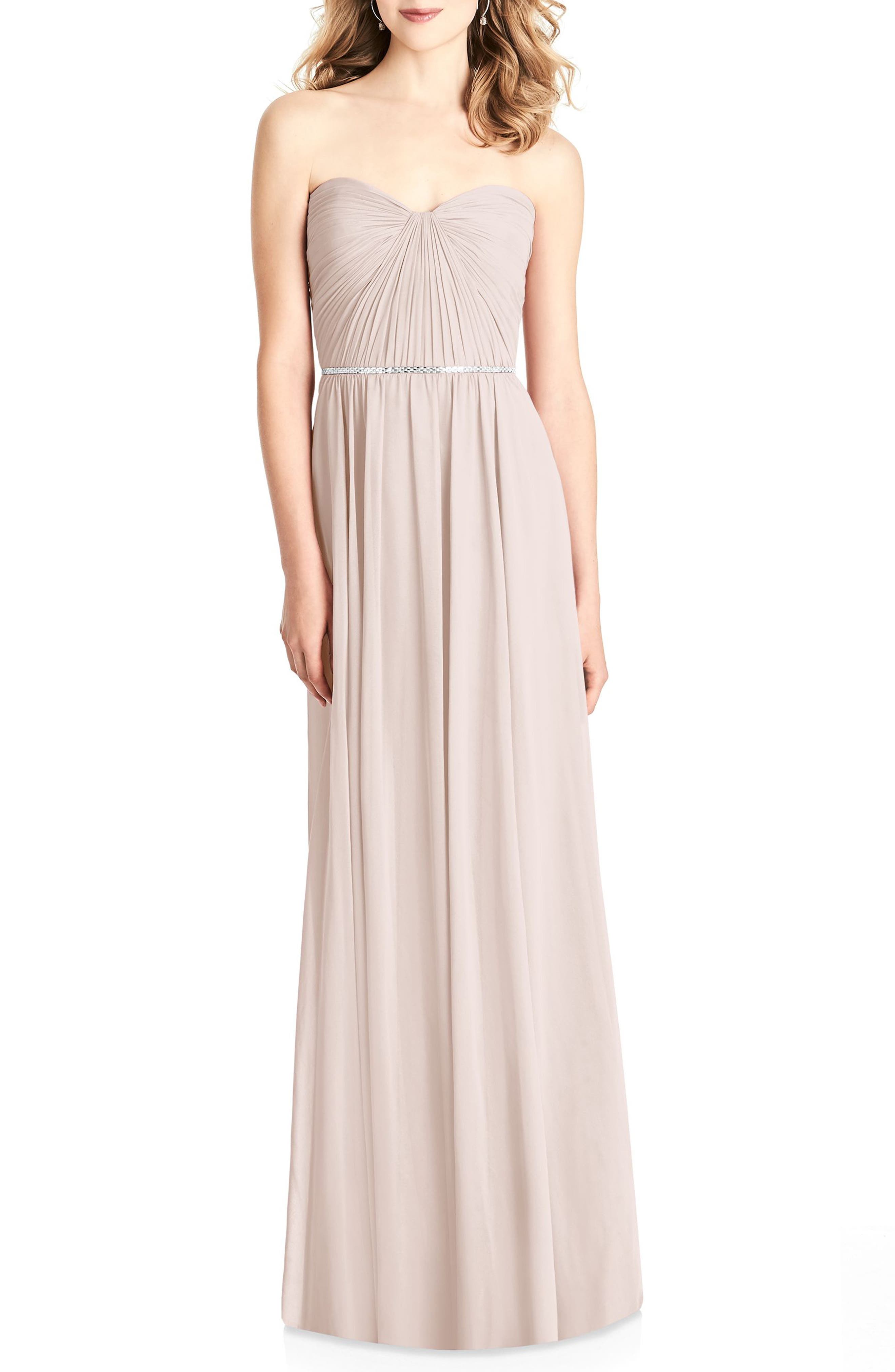Jenny Packham Strapless Chiffon Gown