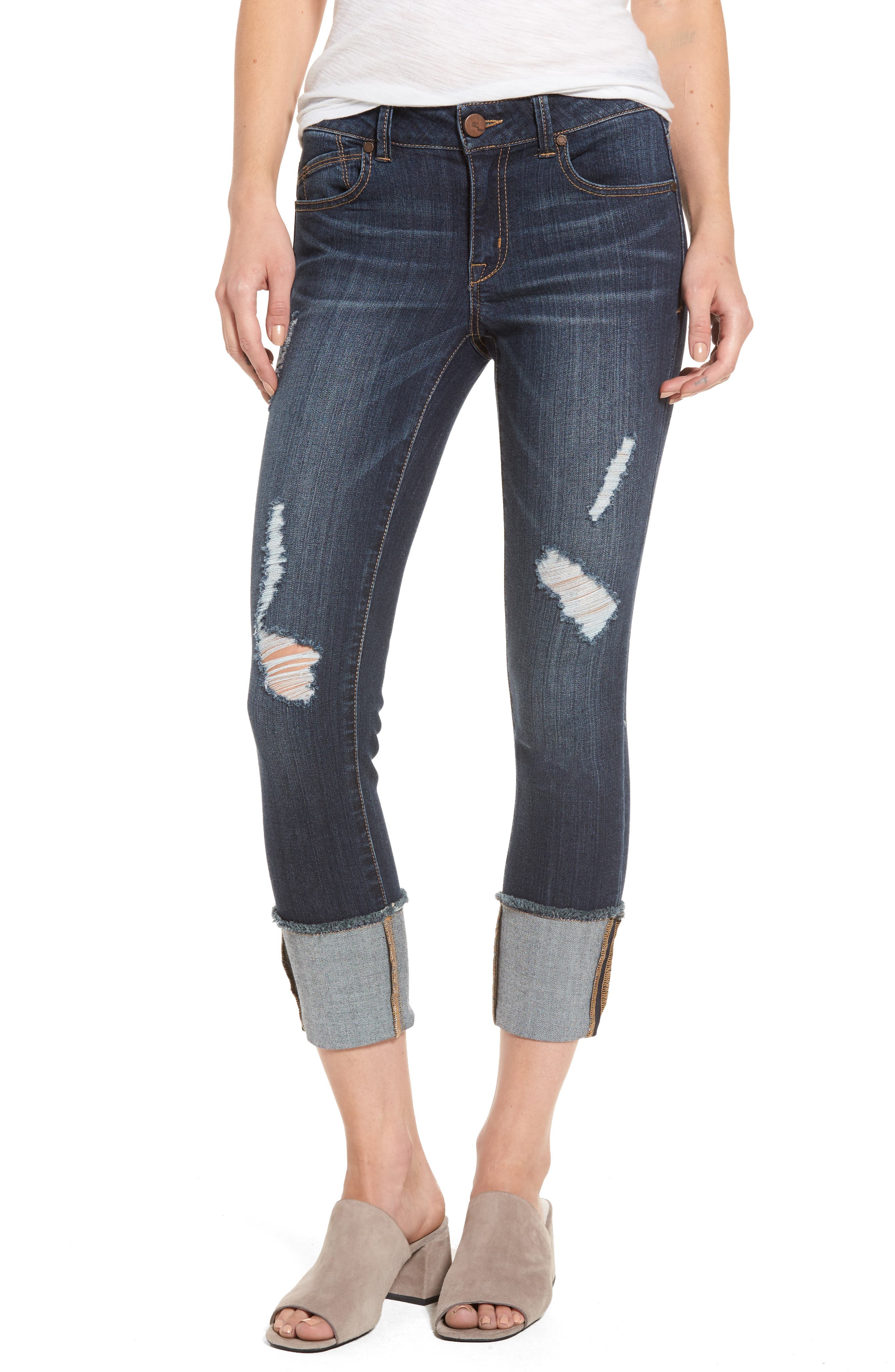 Women's 1822 Denim Distressed Roll Cuff Jeans Women's 1822 Denim Distressed Roll Cuff Jeans