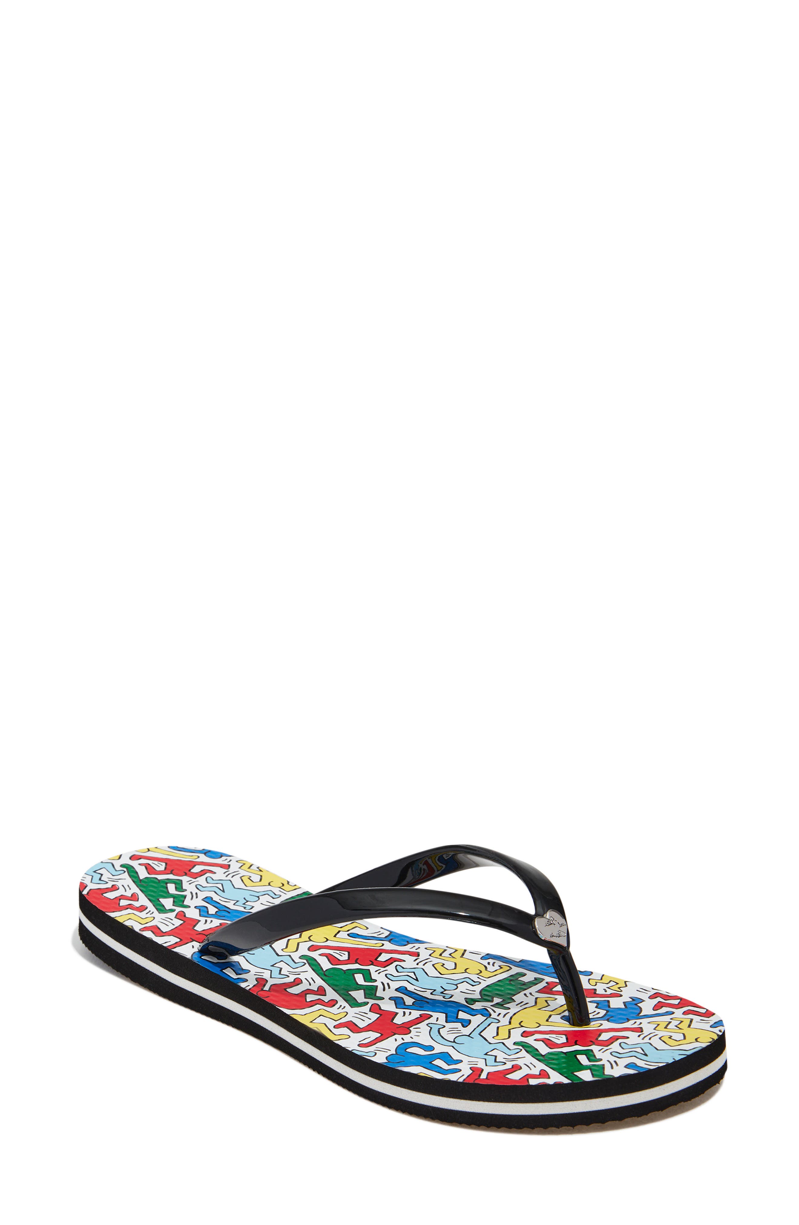 Alice + Olivia X Keith Haring Eva Flip Flop, Yellow
