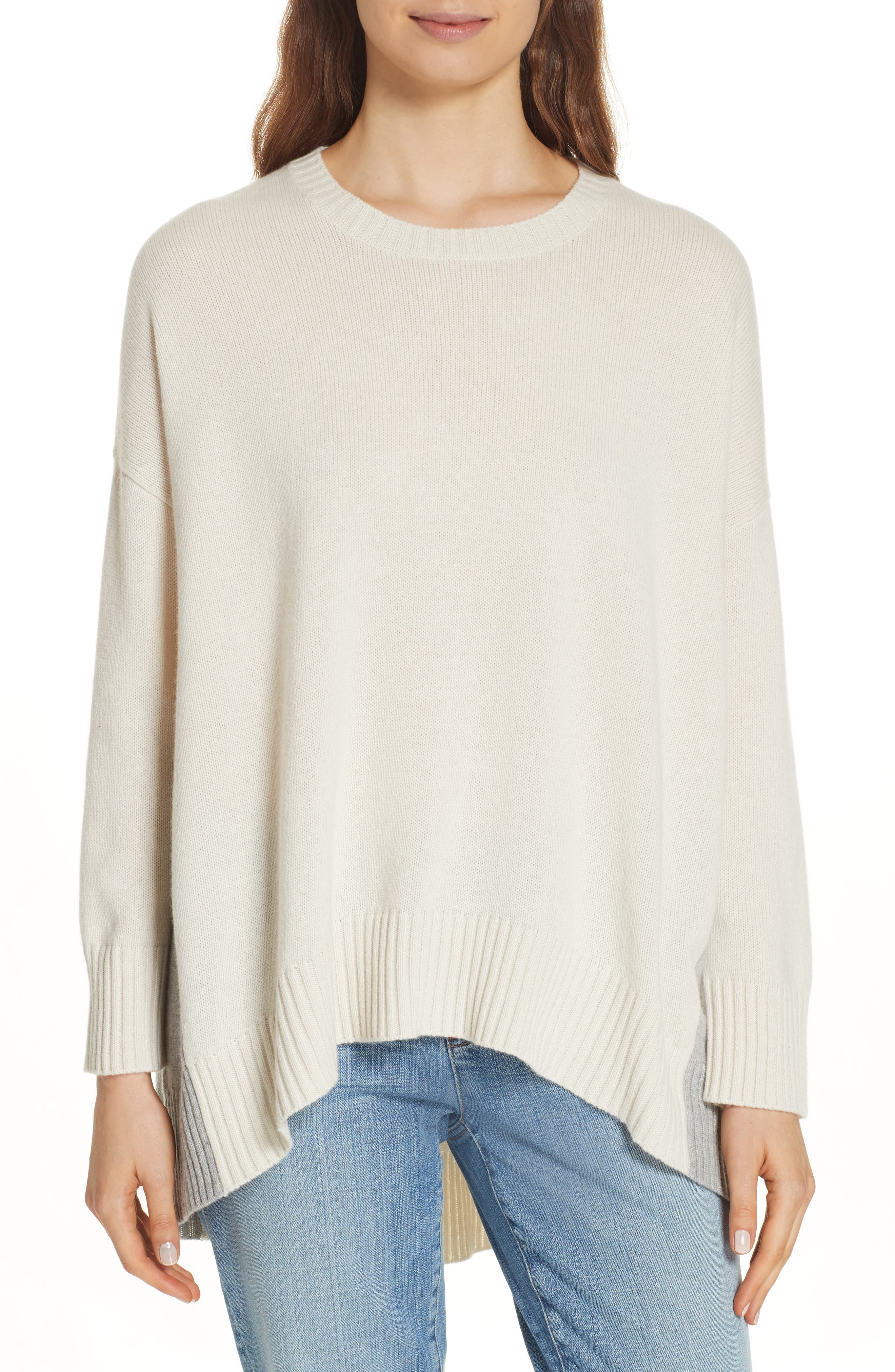Eileen Fisher Oversize Cashmere & Wool Sweater, /X-Small - White