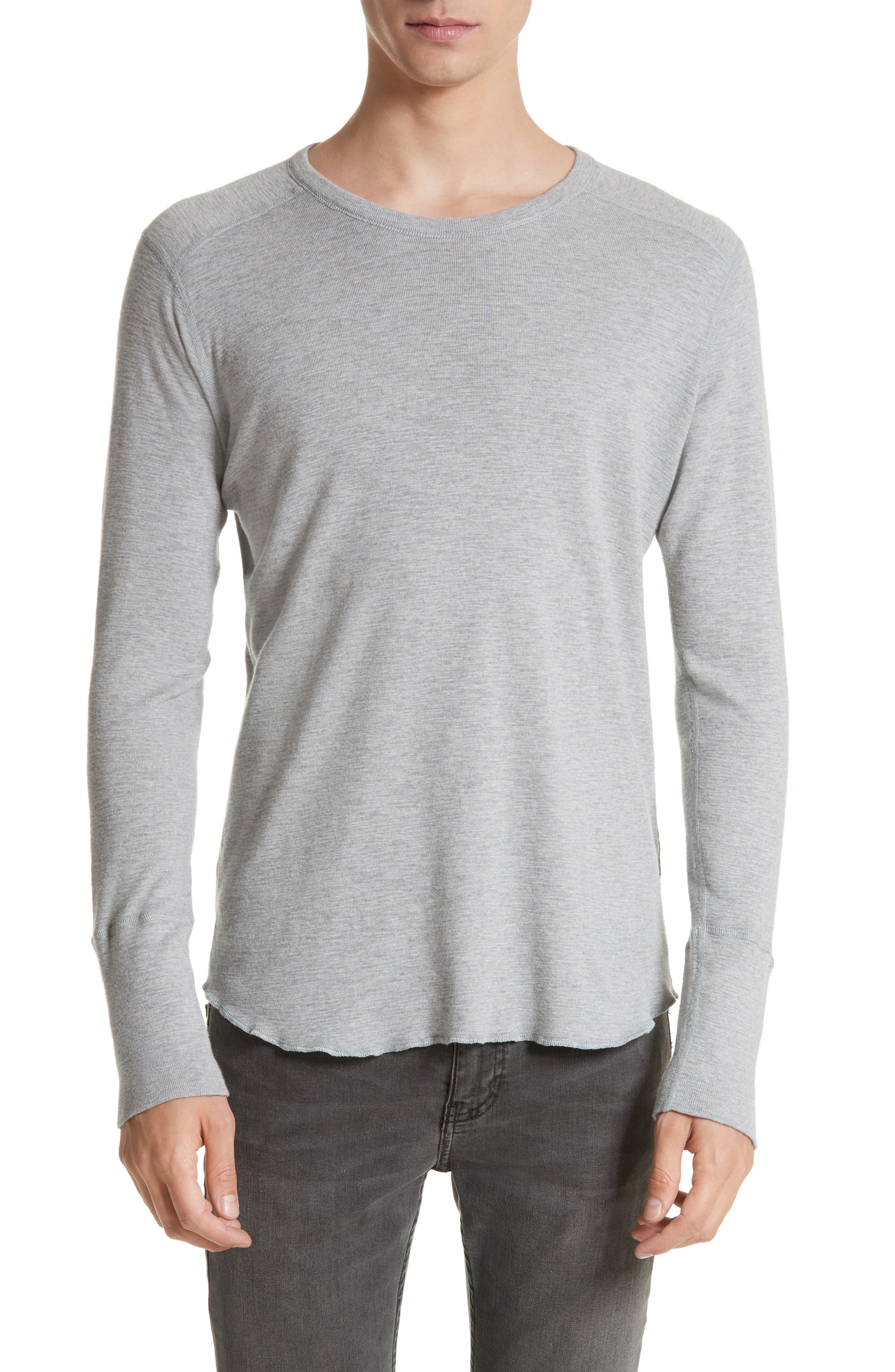 Wings + Horns Slub Crewneck Sweater, Grey