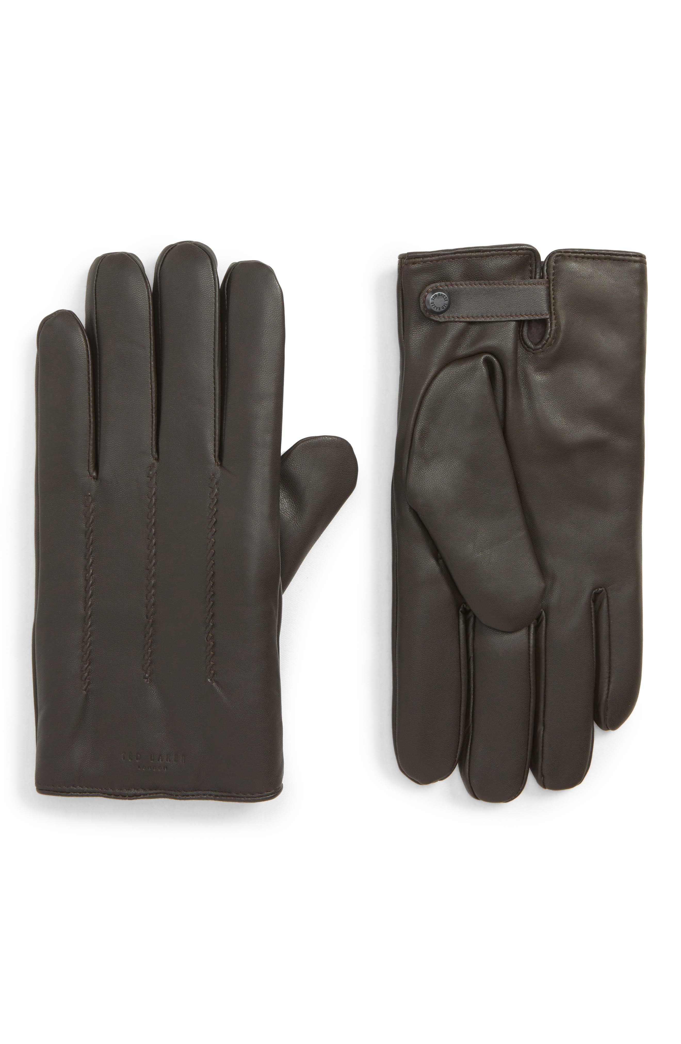 Ted Baker London Leather Gloves, Brown