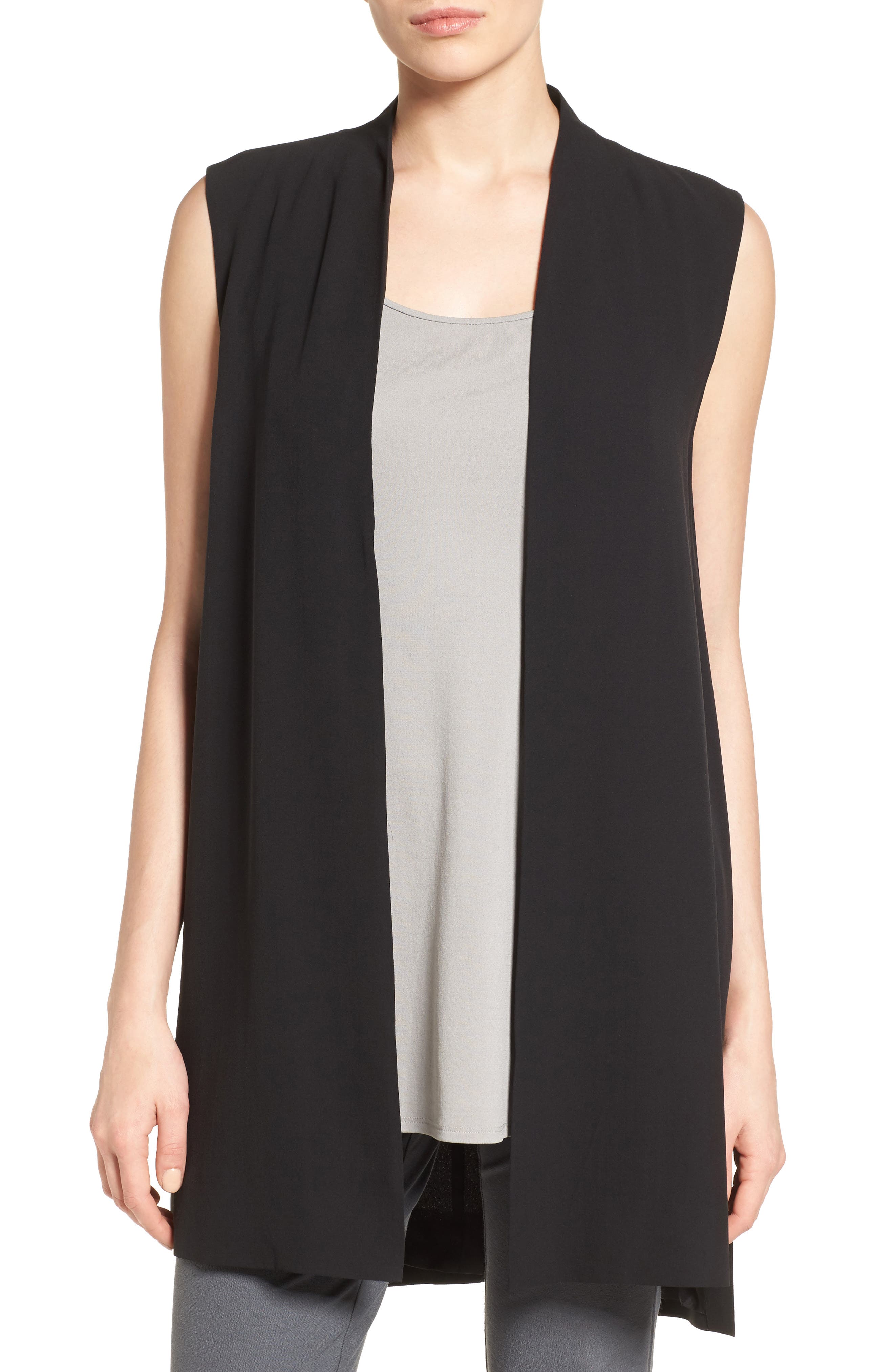 Eileen Fisher Long Silk Vest Nordstrom