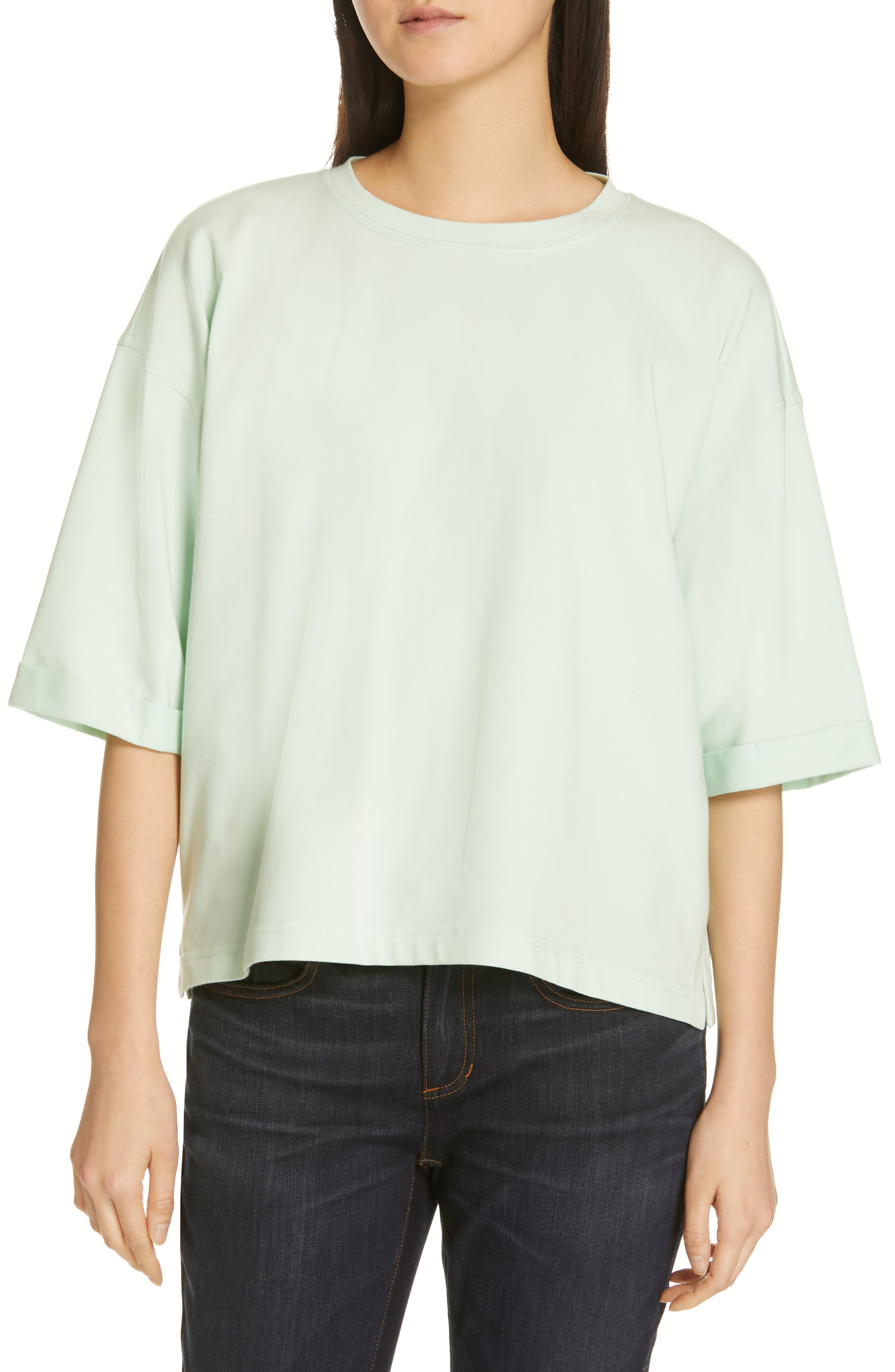 Eileen Fisher Stretch Organic Cotton Top, Blue