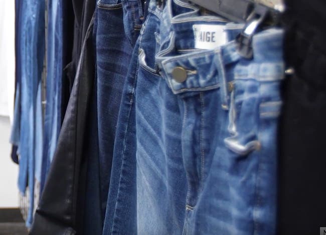 Choosing the length of your jeans.