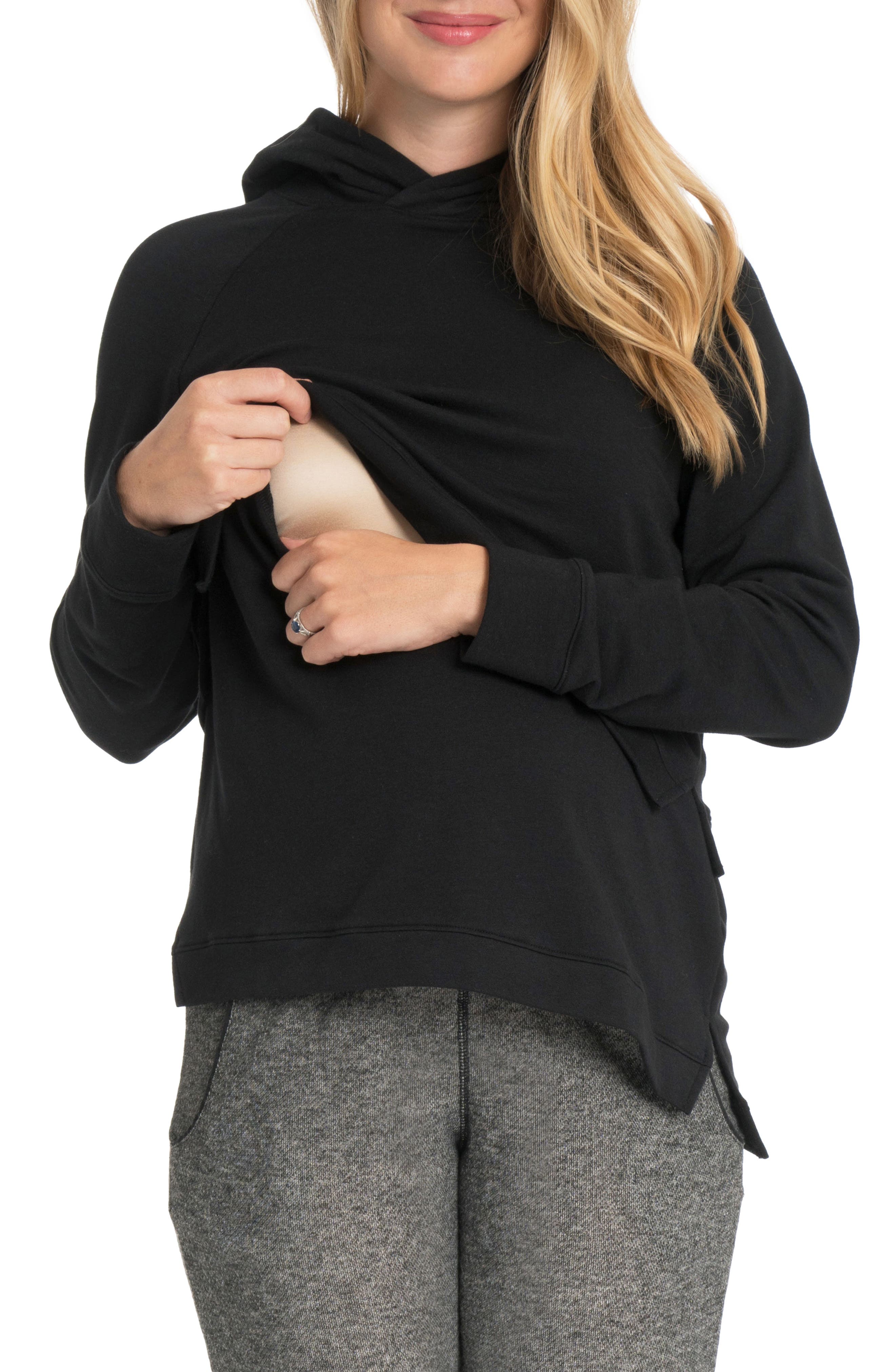 Bun Maternity Asymmetric Maternity/nursing Hoodie