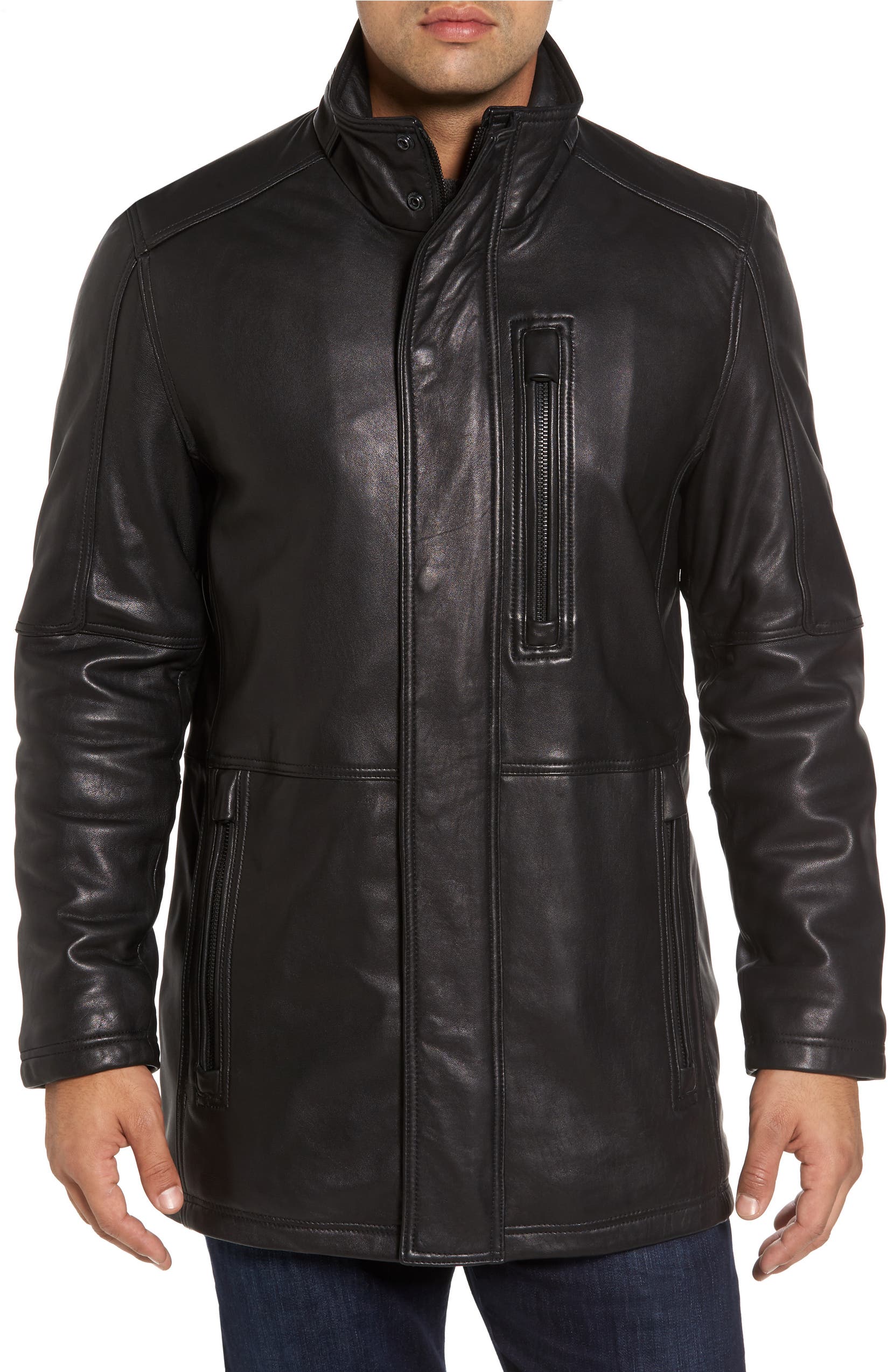 Marc New York Middlebury Leather Car Coat With Genuine Rabbit Fur Marc New York Middlebury Leather Car Coat With Genuine Rabbit Fur Trim Nordstrom