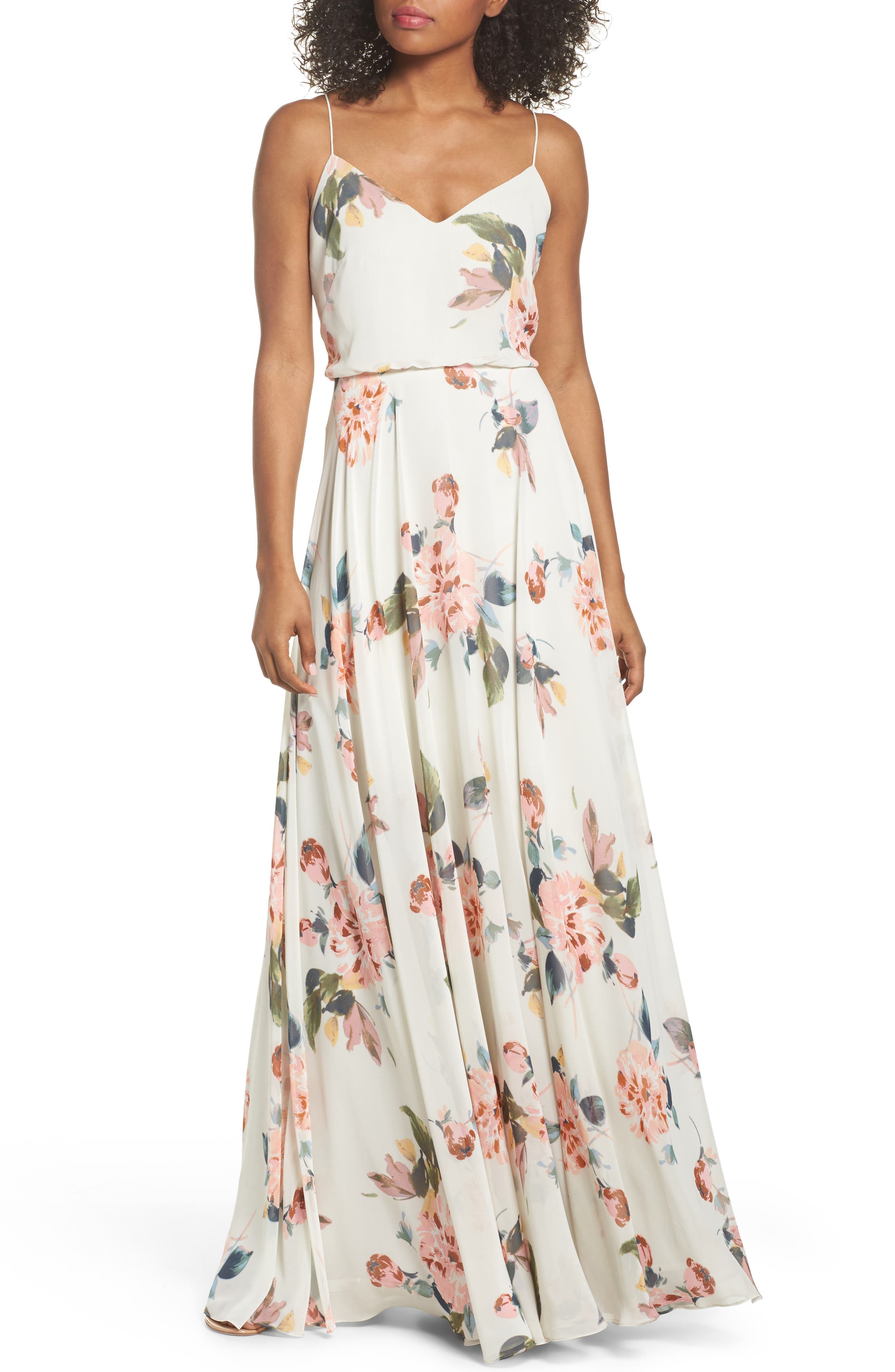 Jenny Yoo Inesse V-Neck Chiffon Gown