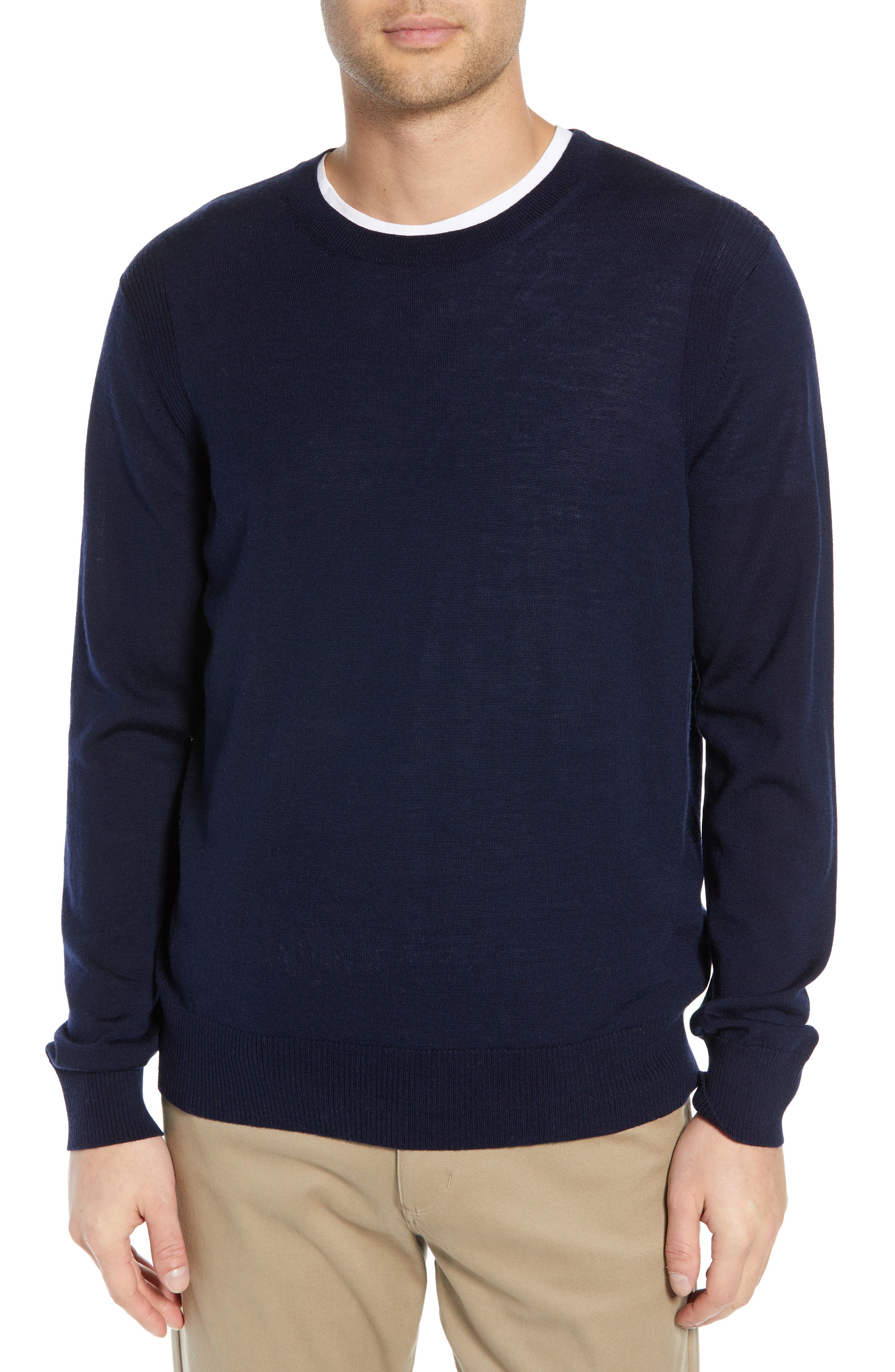 Vince Crewneck Merino Wool Sweater, Blue