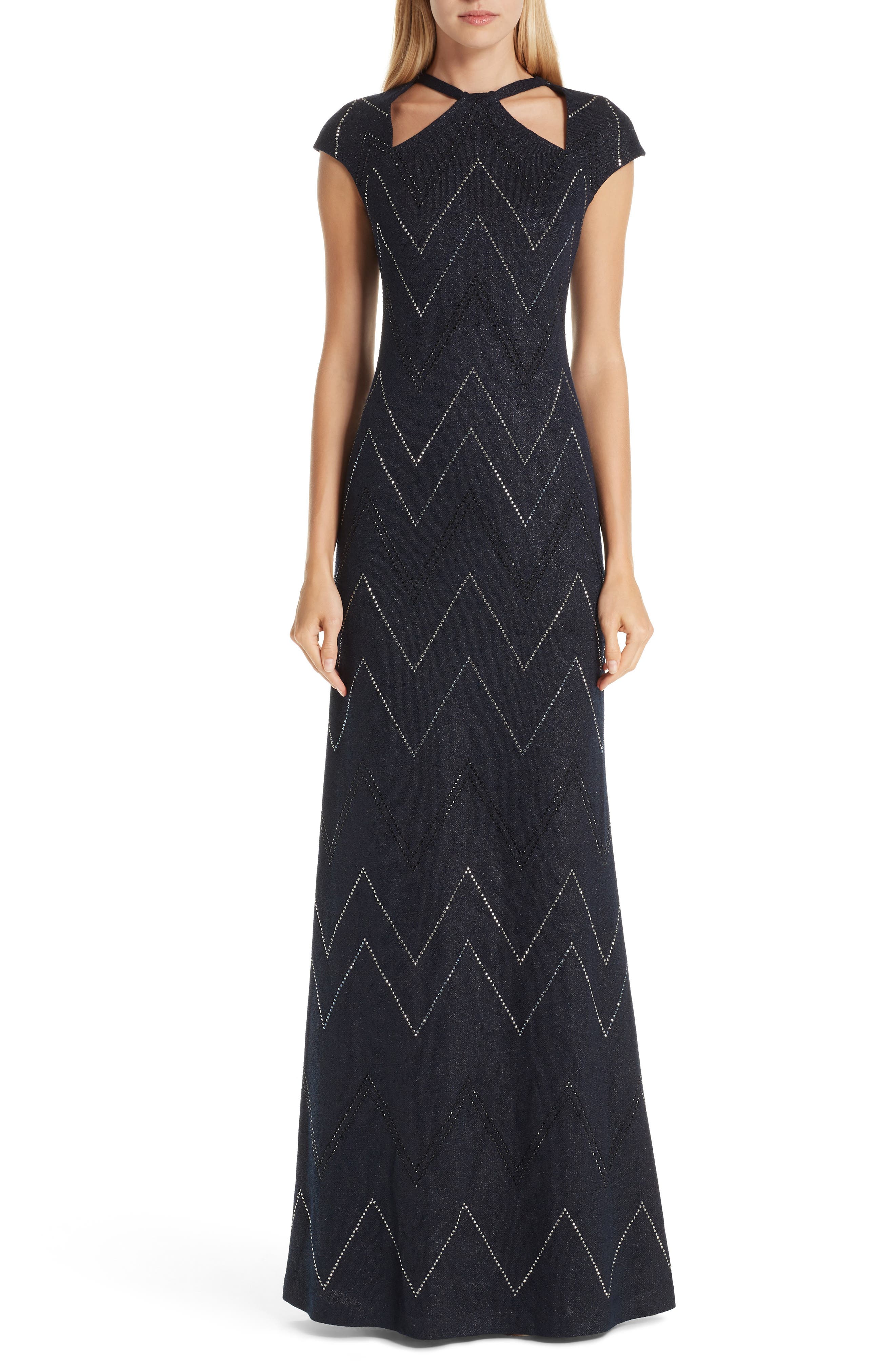 St. John Collection Mod Metallic Knit Gown