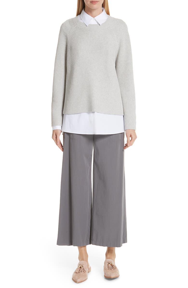 Lafayette 148 Tops CASPER STRETCH COTTON BLEND BLOUSE