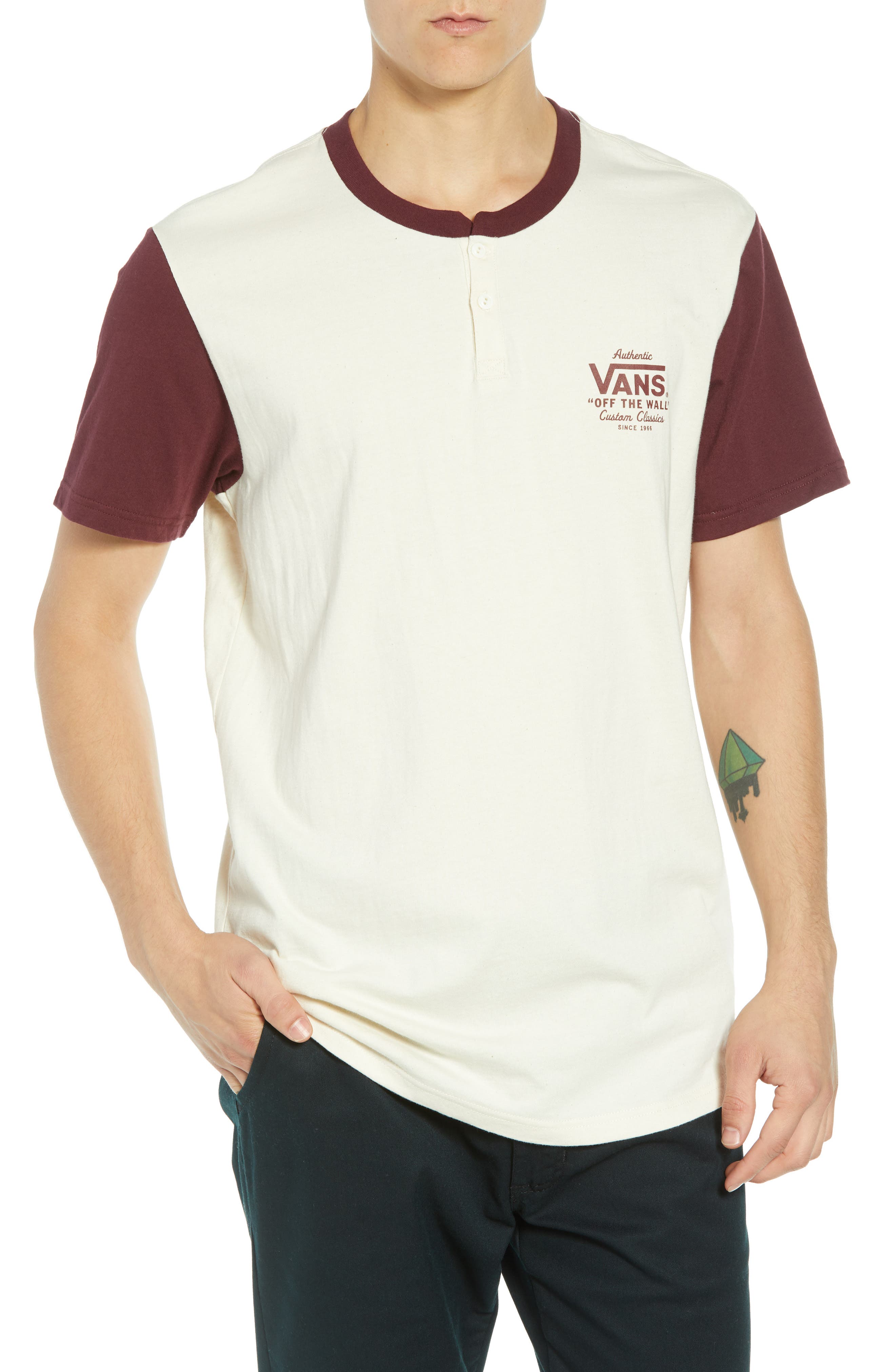 Vans Holder Street Henley T-Shirt, Ivory