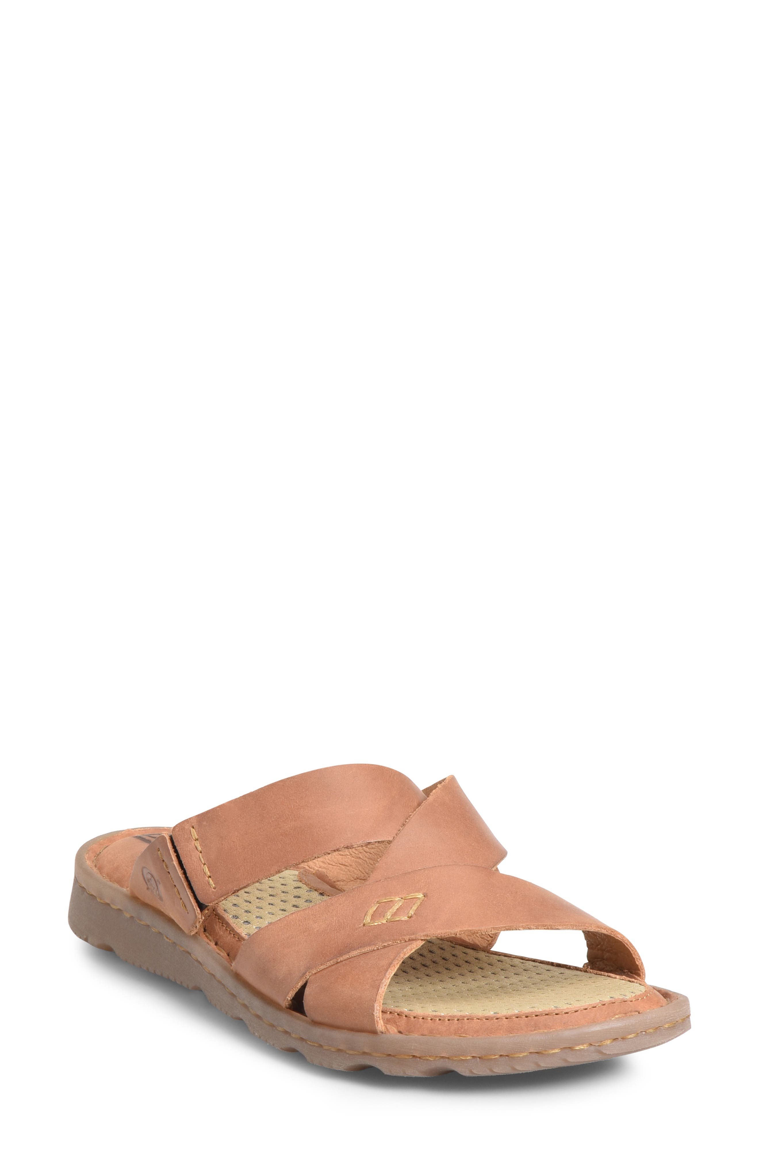 B?rn Hayka Asymmetrical Slide Sandal, Brown